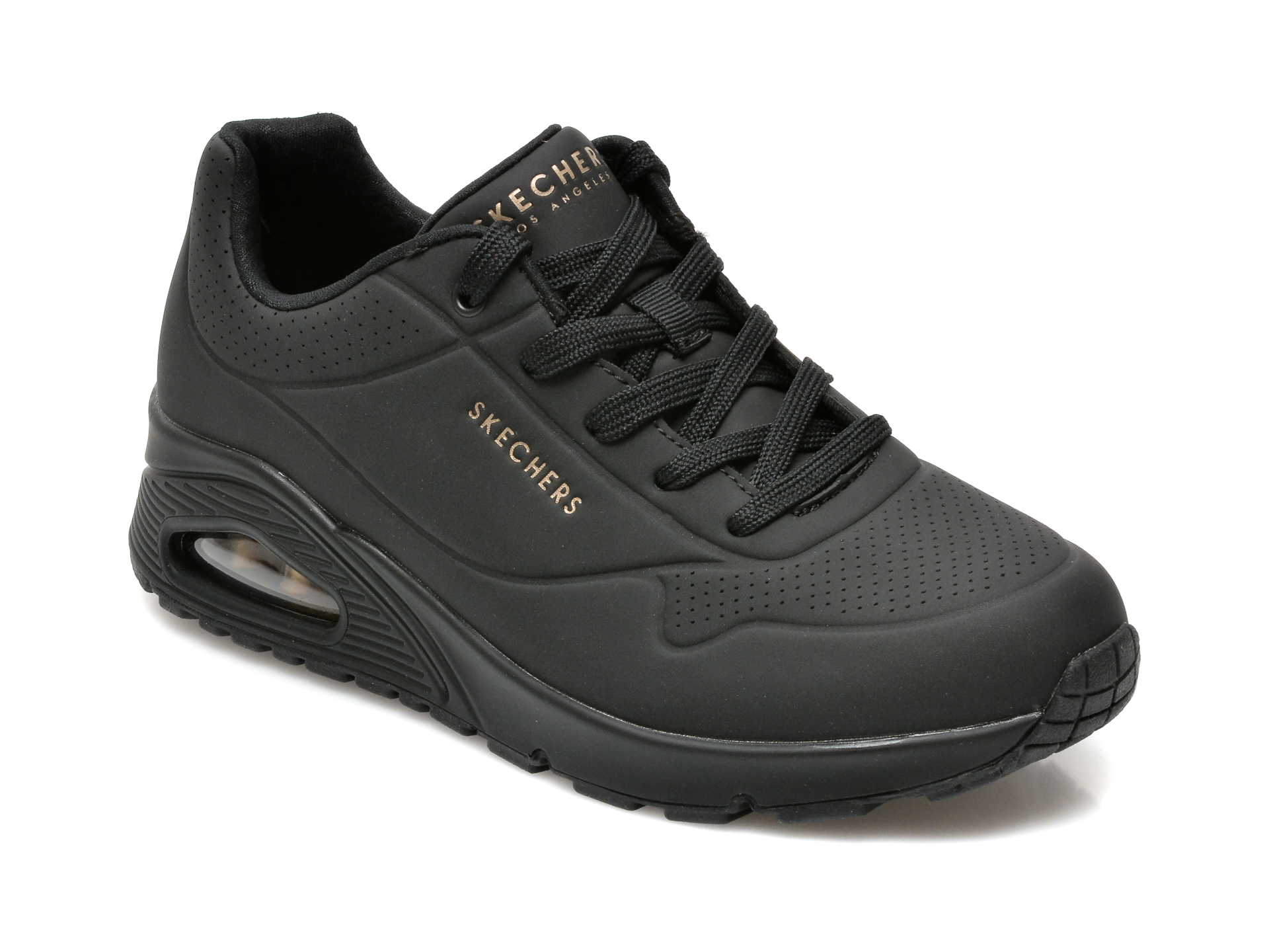 Pantofi sport SKECHERS negri, UNO, din piele ecologica Skechers imagine noua