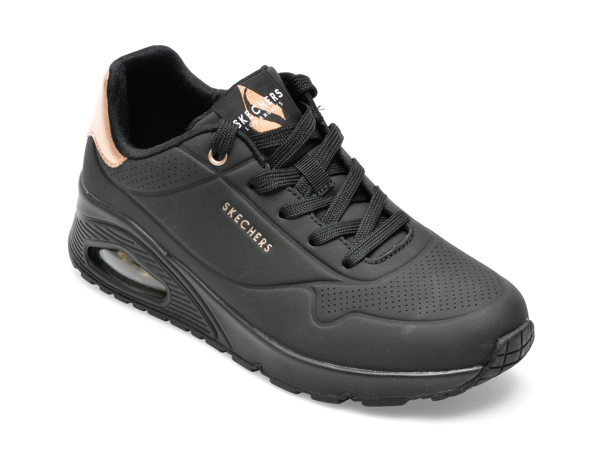 Pantofi sport SKECHERS negri, UNO, din piele ecologica femei 2023-09-21