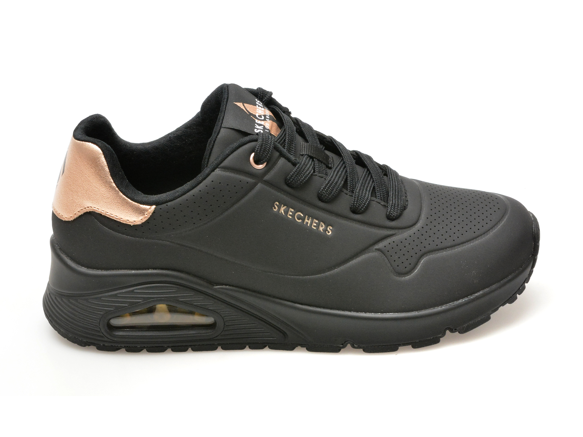 Pantofi sport SKECHERS negri, UNO, din piele ecologica