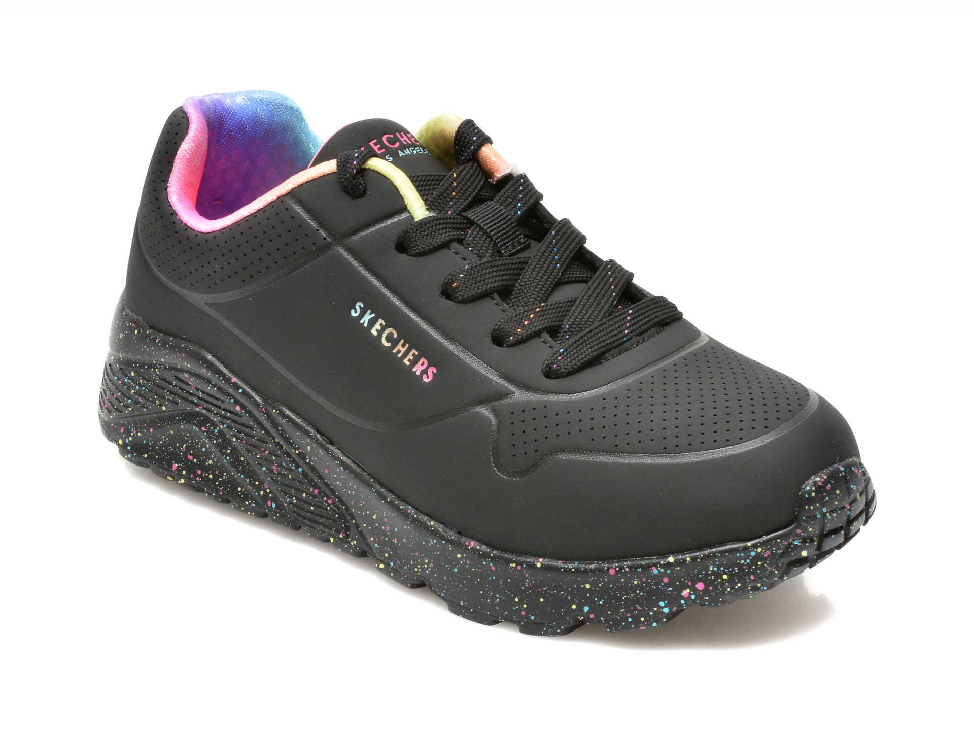 Pantofi sport SKECHERS negri, UNO LITE, din piele ecologica Skechers imagine reduceri