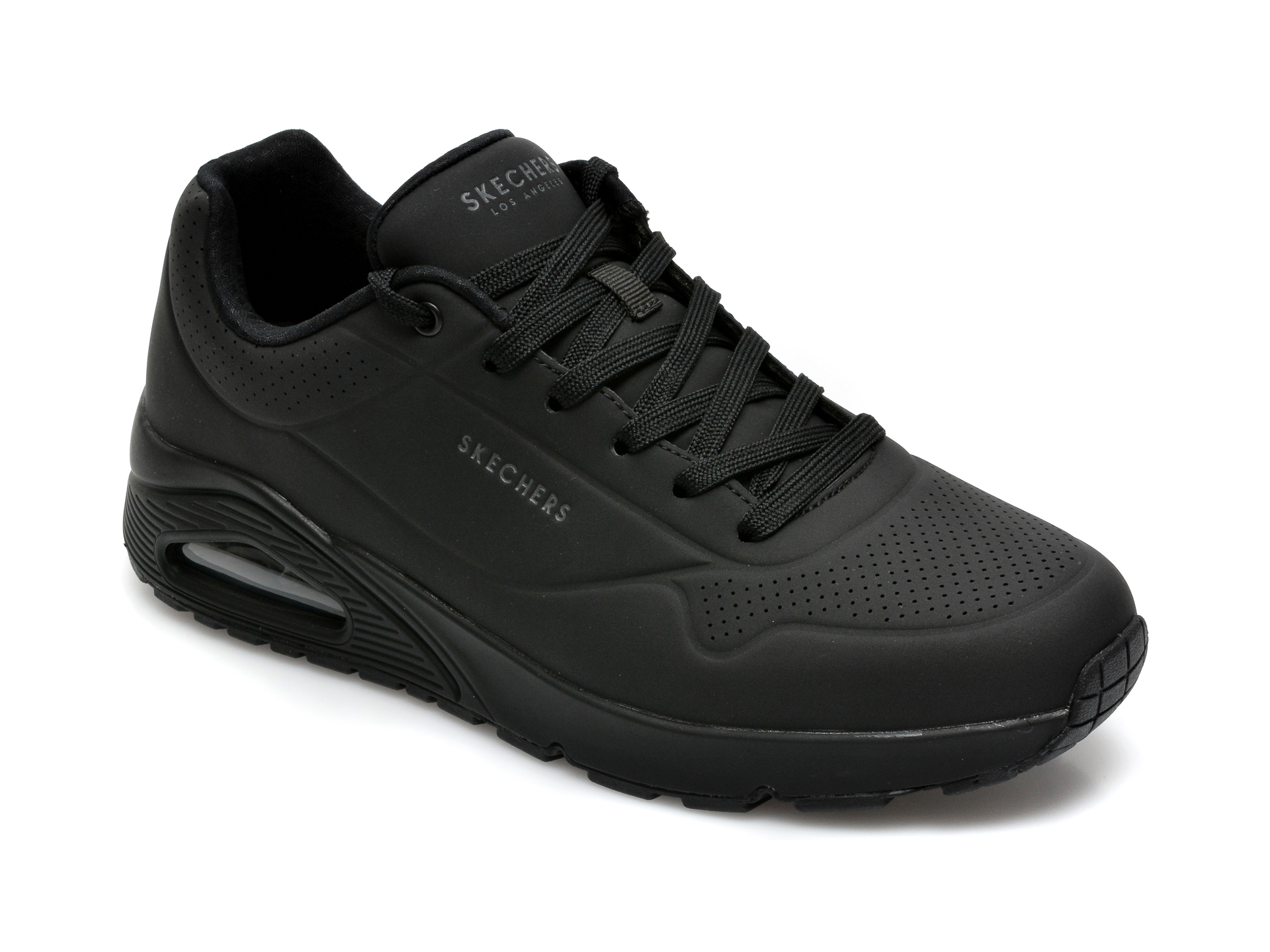 Pantofi sport SKECHERS negri, Unostand On Air, din piele ecologica