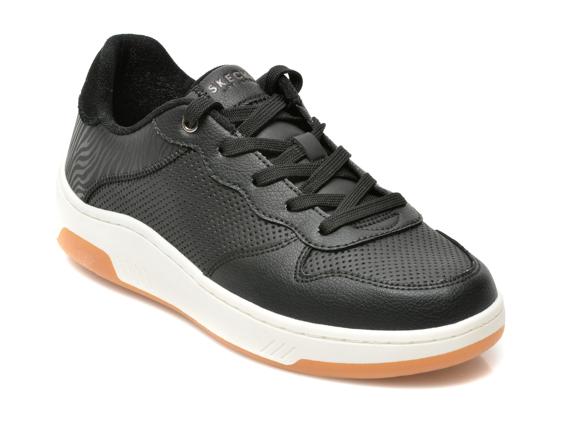 Pantofi sport SKECHERS negri, UPBEATS, din piele ecologica Skechers imagine noua