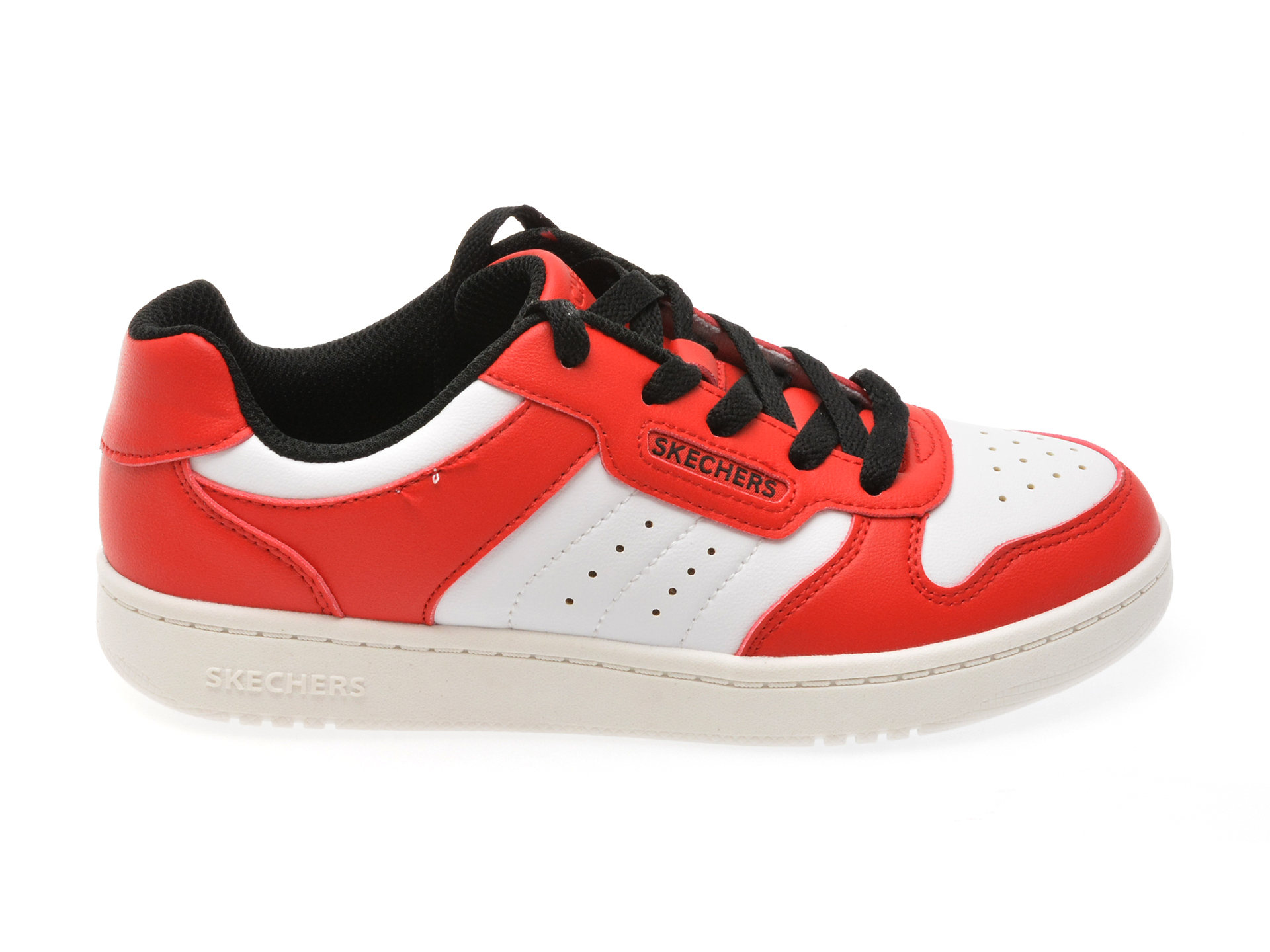 Pantofi sport SKECHERS rosii, 405639L, din piele ecologica