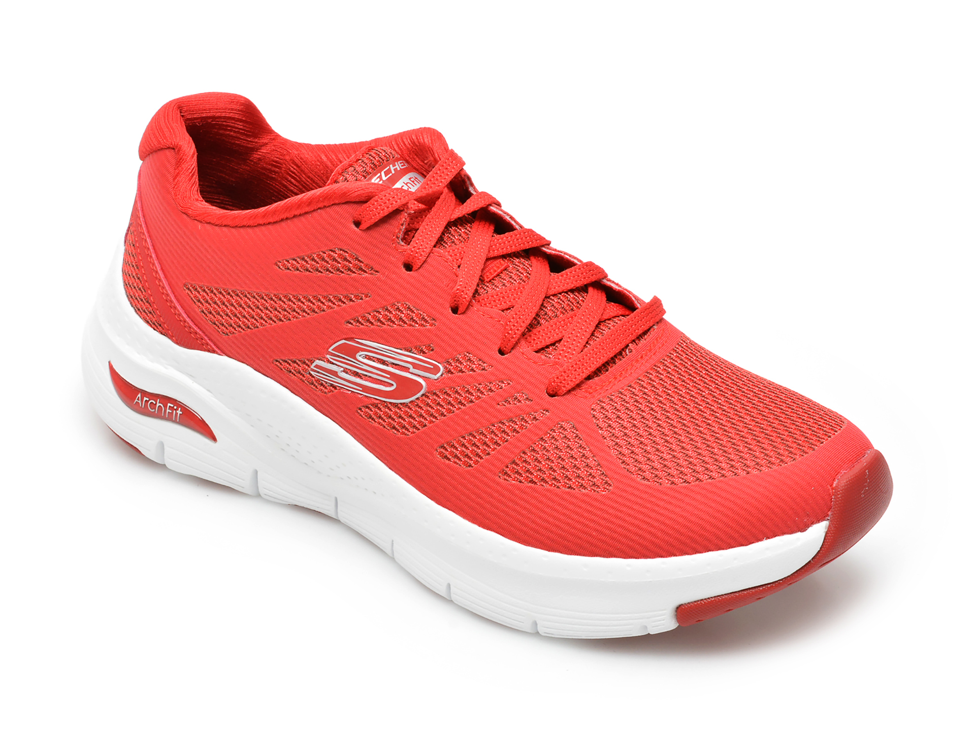 Pantofi sport SKECHERS rosii, ARCH FIT, din material textil