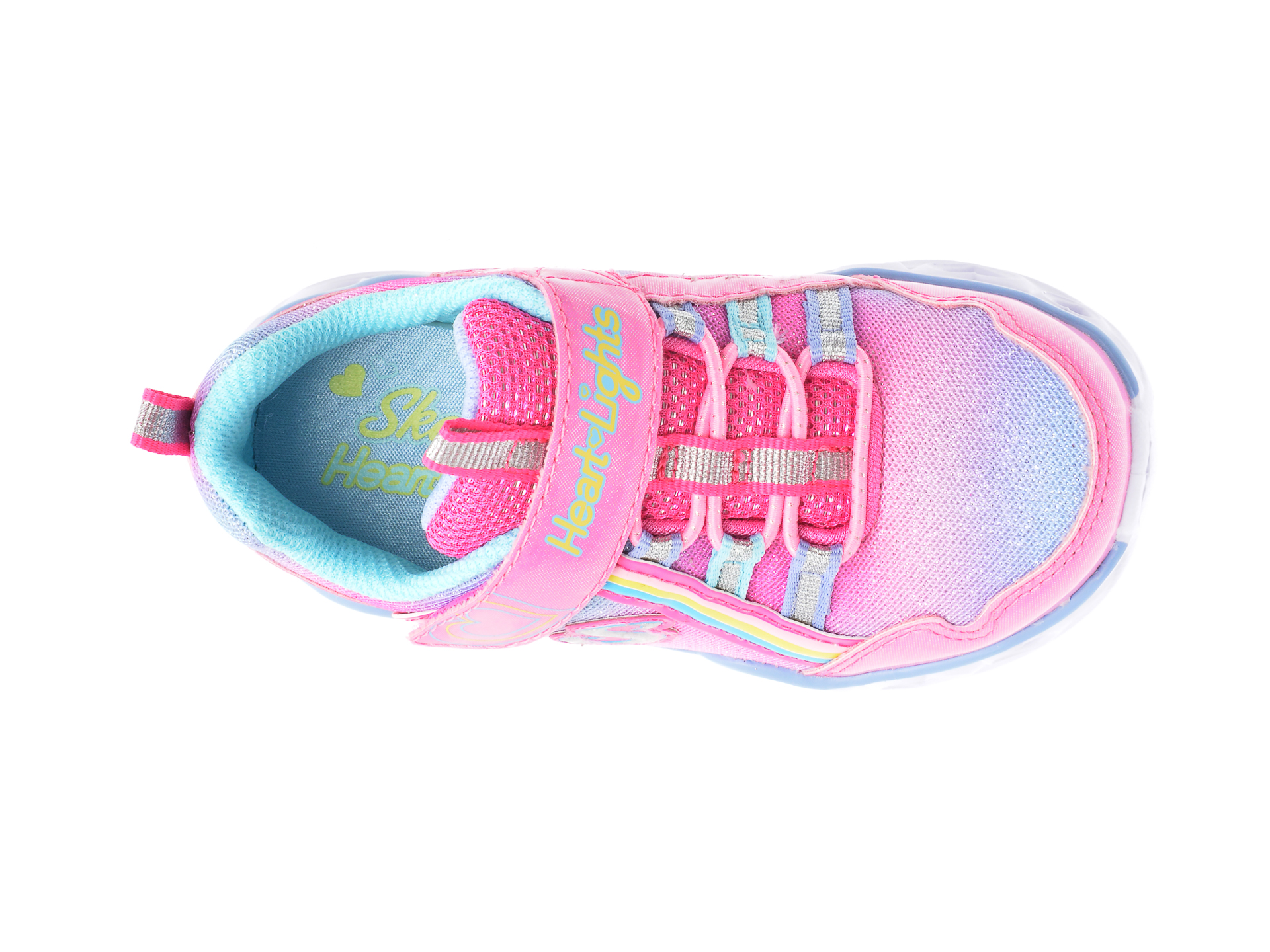 Poze Pantofi sport SKECHERS roz, HEART LIGHTS, din material textil si piele ecologica tezyo.ro