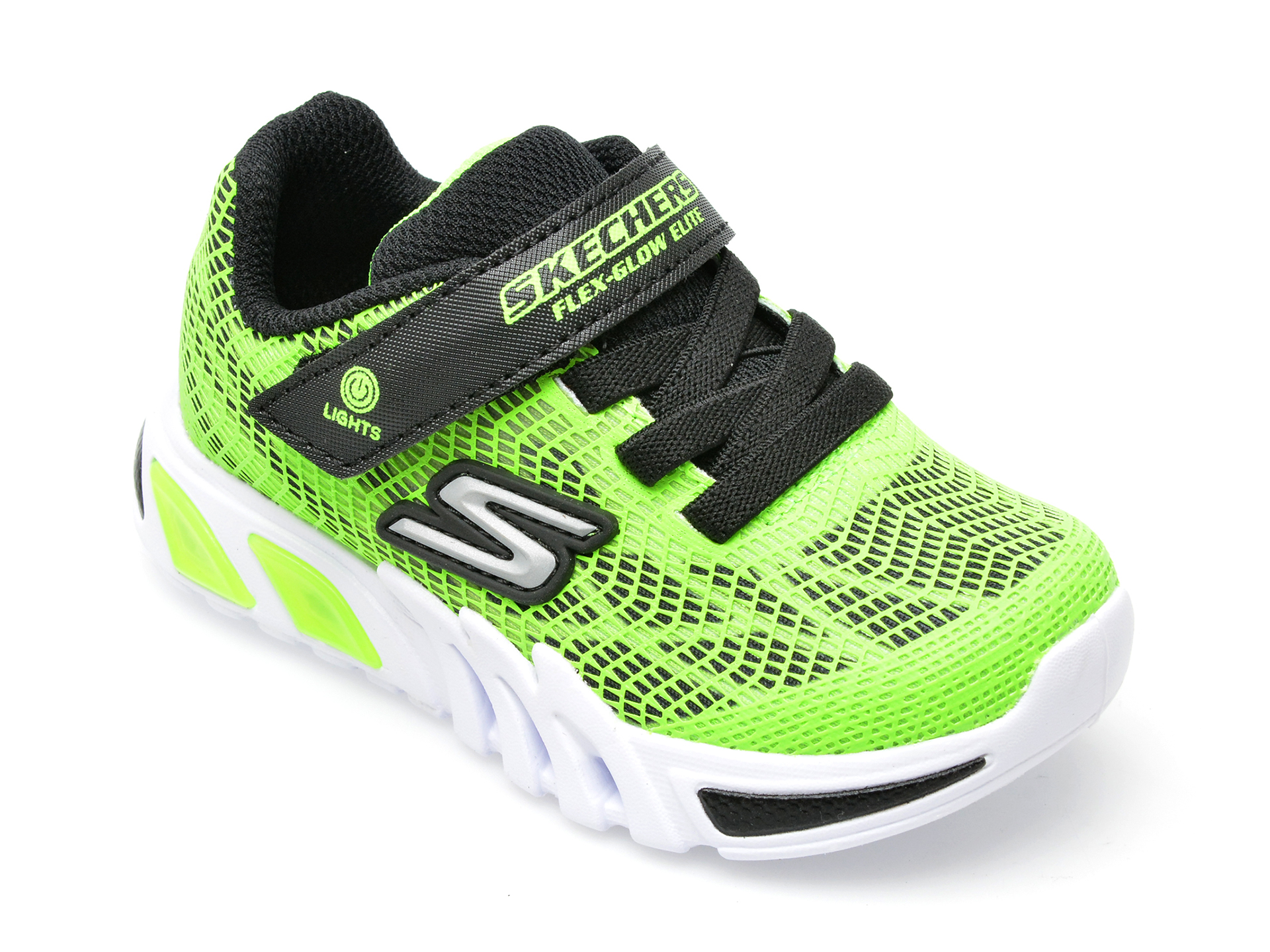 Pantofi sport SKECHERS verzi, FLEX-GLOW ELITE, din piele ecologica