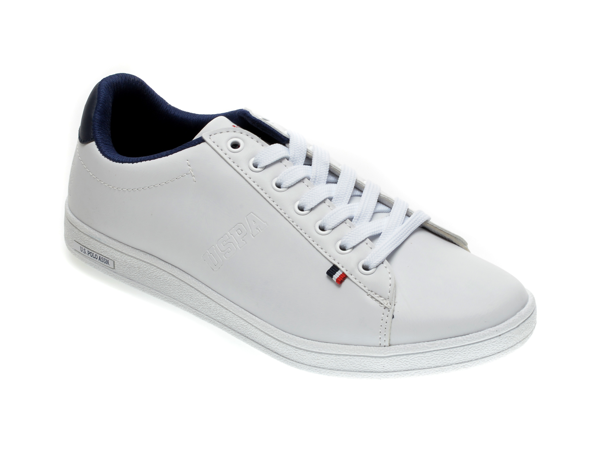 Pantofi sport US POLO ASSN albi, 249743, din piele ecologica