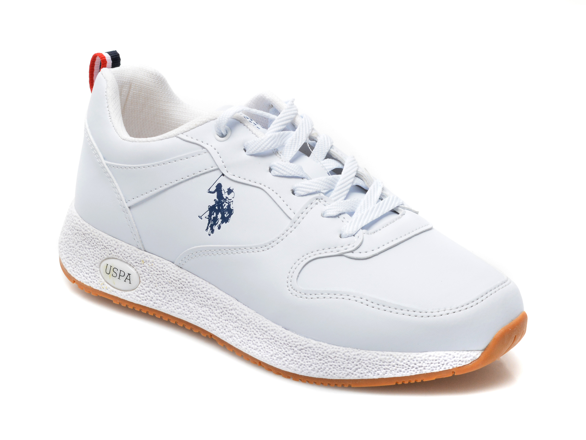 Pantofi sport US POLO ASSN albi, ANGEL WMN, din piele ecologica tezyo imagine noua