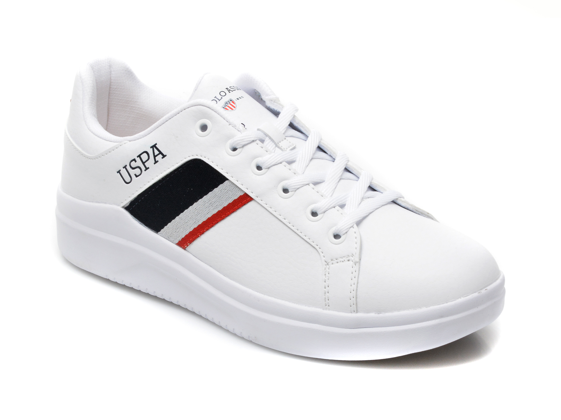 Pantofi sport US POLO ASSN albi, CAMEL, din piele ecologica 2023 ❤️ Pret Super tezyo.ro imagine noua 2022