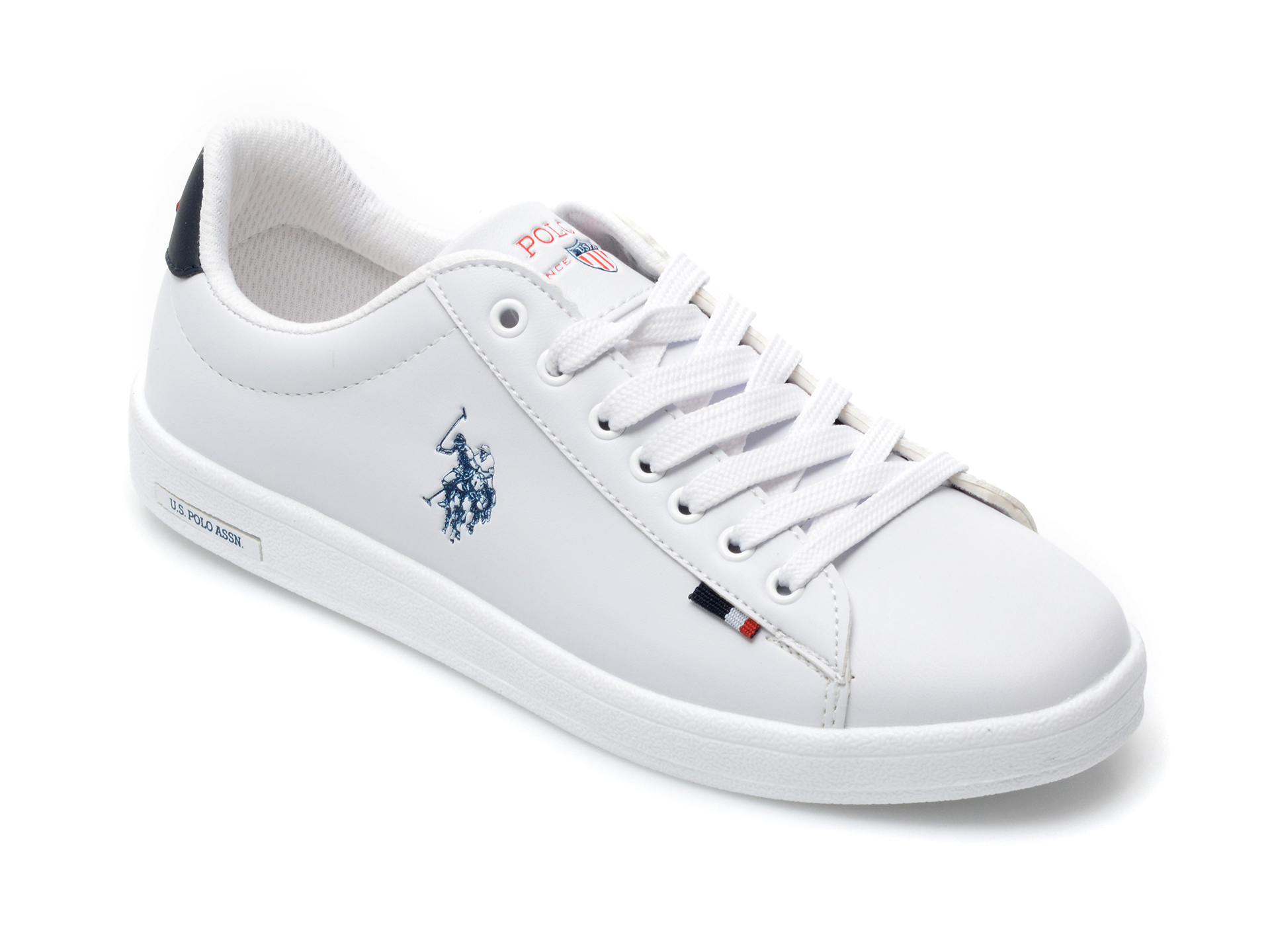 Pantofi sport US POLO ASSN albi, FRAWM1F, din piele ecologica