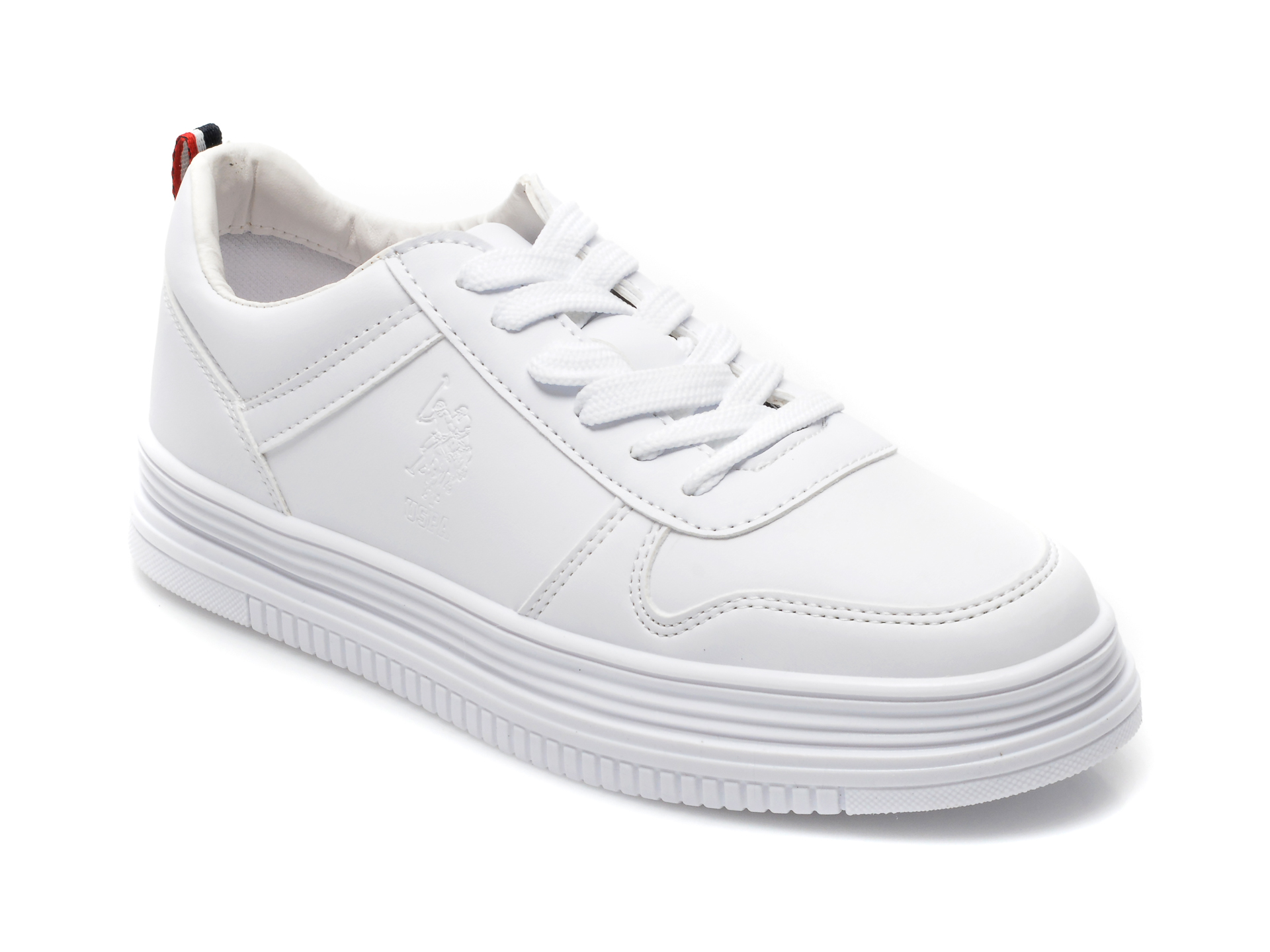Pantofi sport US POLO ASSN albi, SURI, din piele ecologica /femei/pantofi imagine noua
