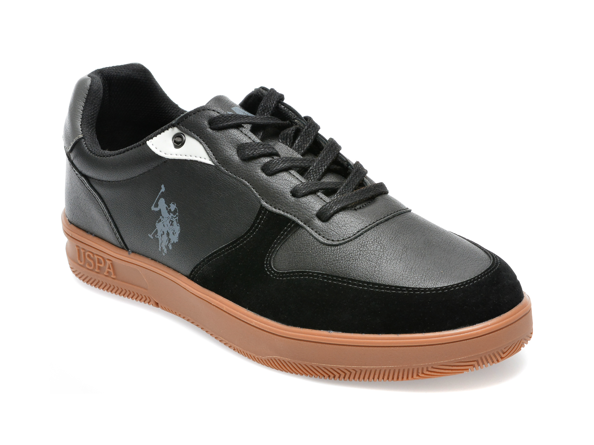Pantofi sport US POLO ASSN negri, CORY2PR, din piele ecologica