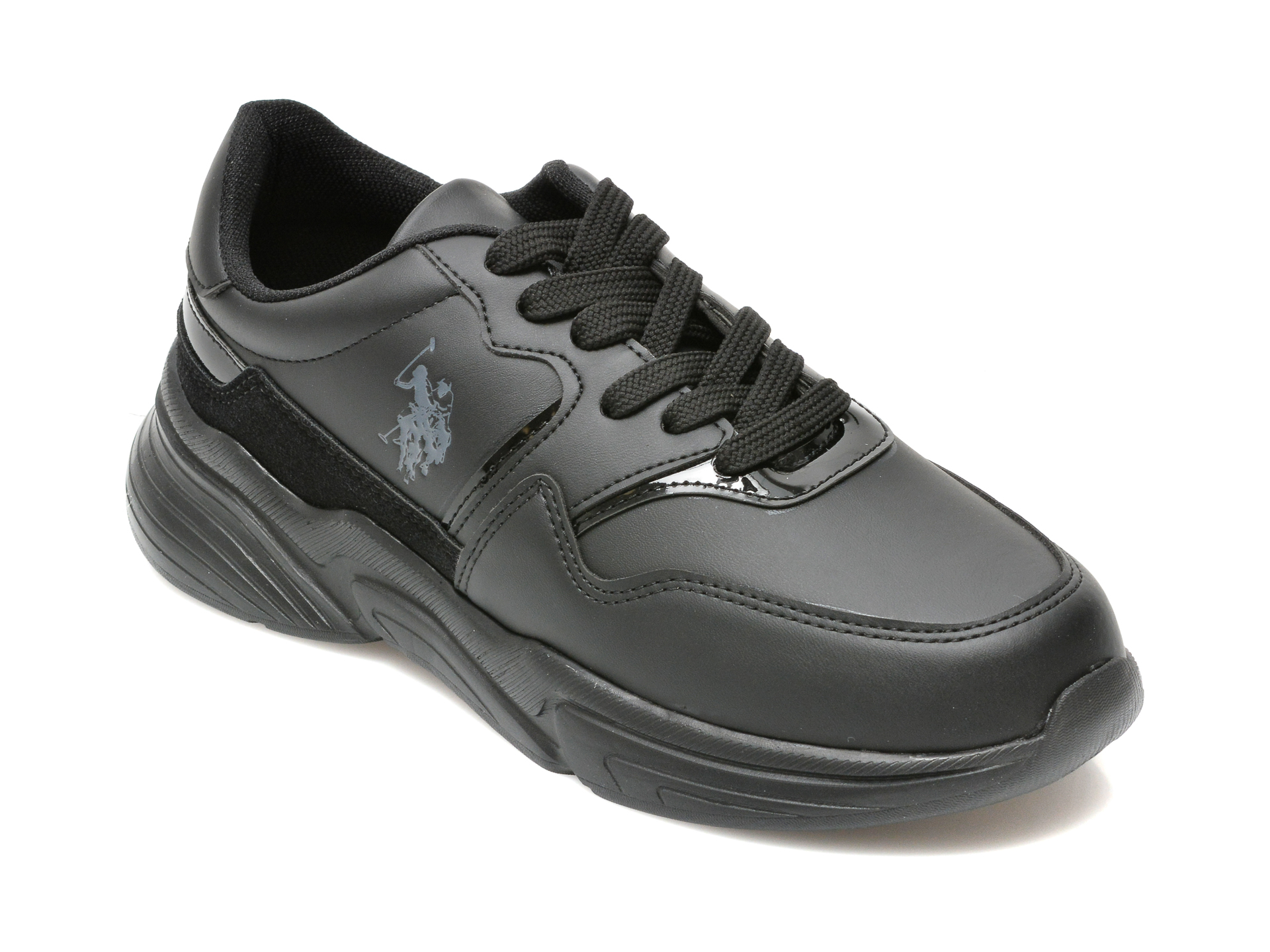 Pantofi sport US POLO ASSN negri, FRAN1FX, din piele ecologica