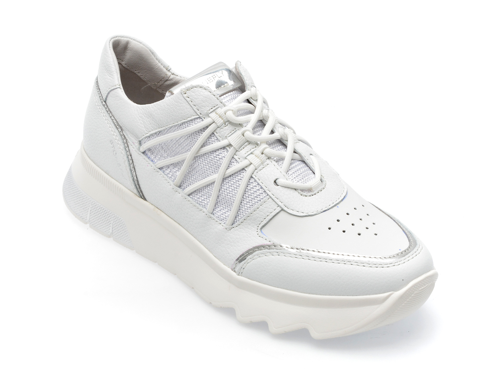 Pantofi STONEFLY albi, SPOCK34, din piele naturala