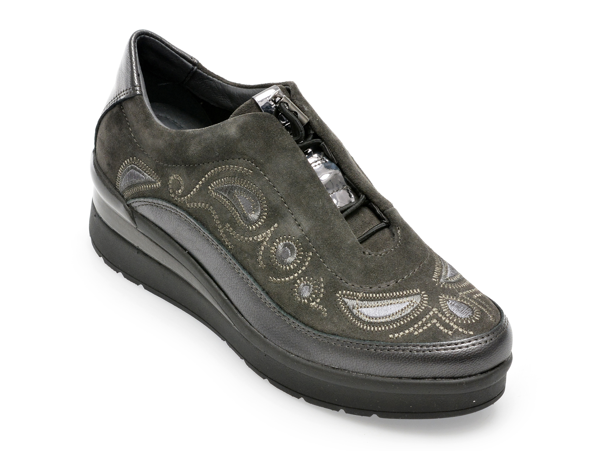Pantofi Stonefly Gri, Cream21, Din Piele Naturala
