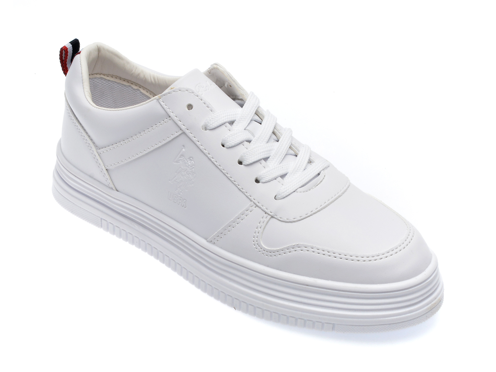 Pantofi US POLO ASSN albi, SURI3FX, din piele ecologica