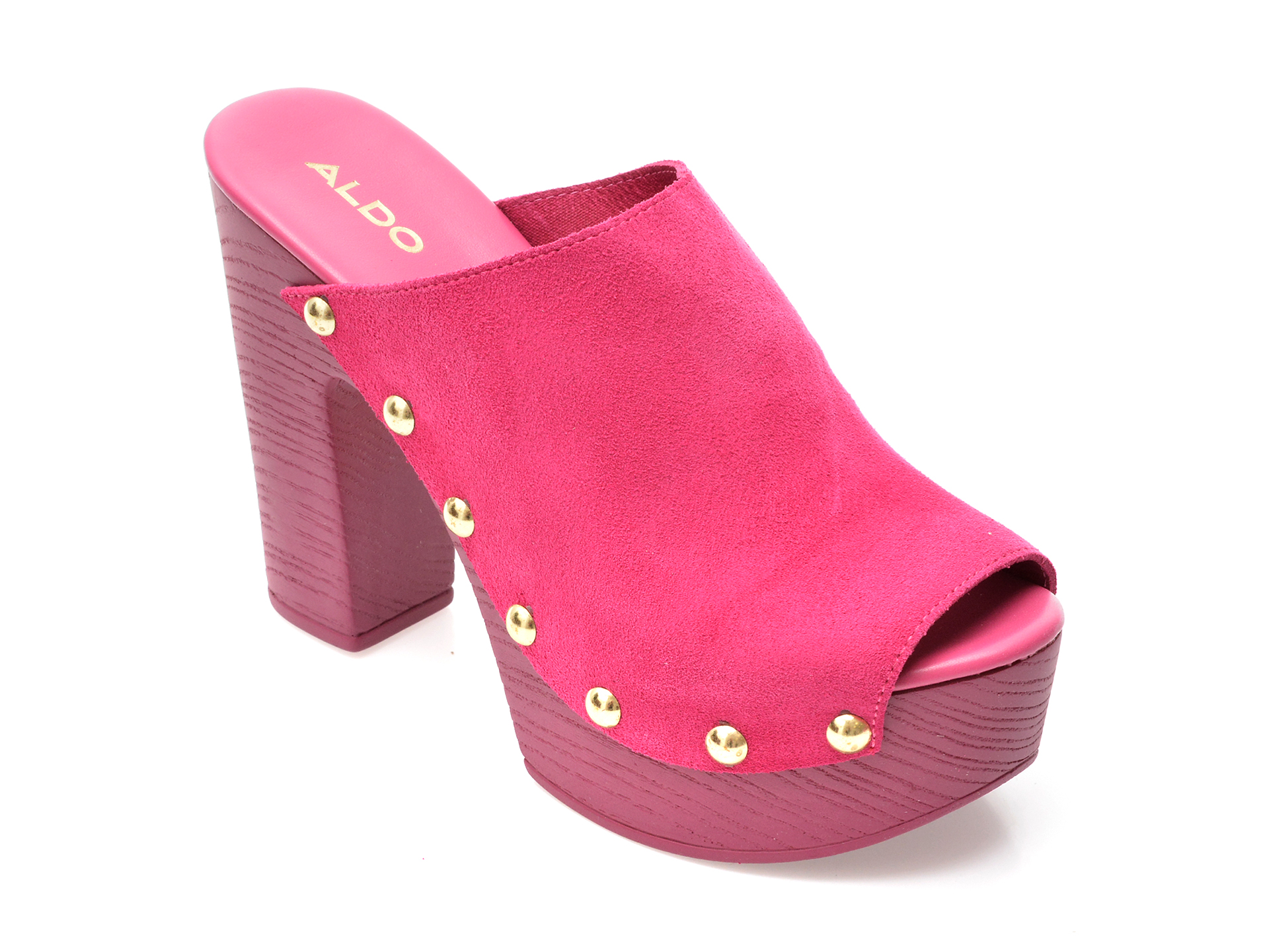 Papuci ALDO fucsia, 13453660, din piele intoarsa