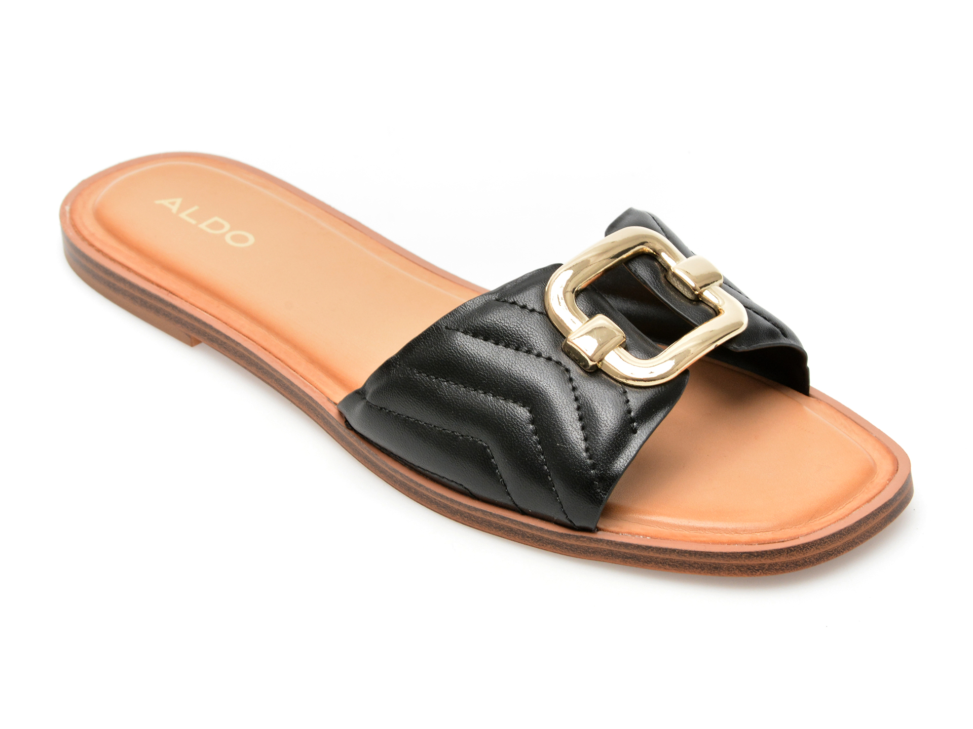 Papuci ALDO negre, QELAJAR001, din piele ecologica /femei/papuci imagine noua