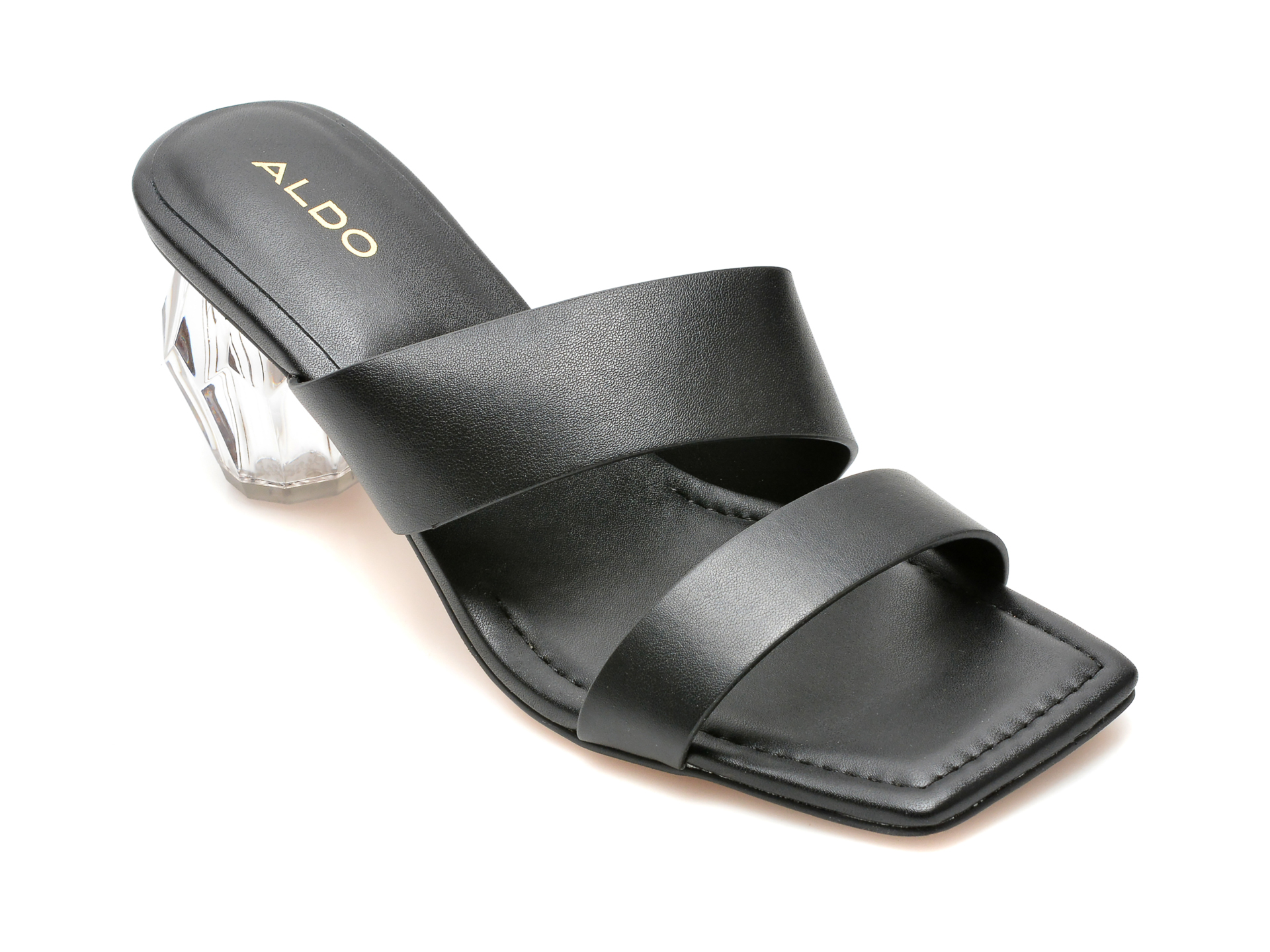 Papuci ALDO negri, AERNO001, din piele ecologica /femei/papuci imagine noua