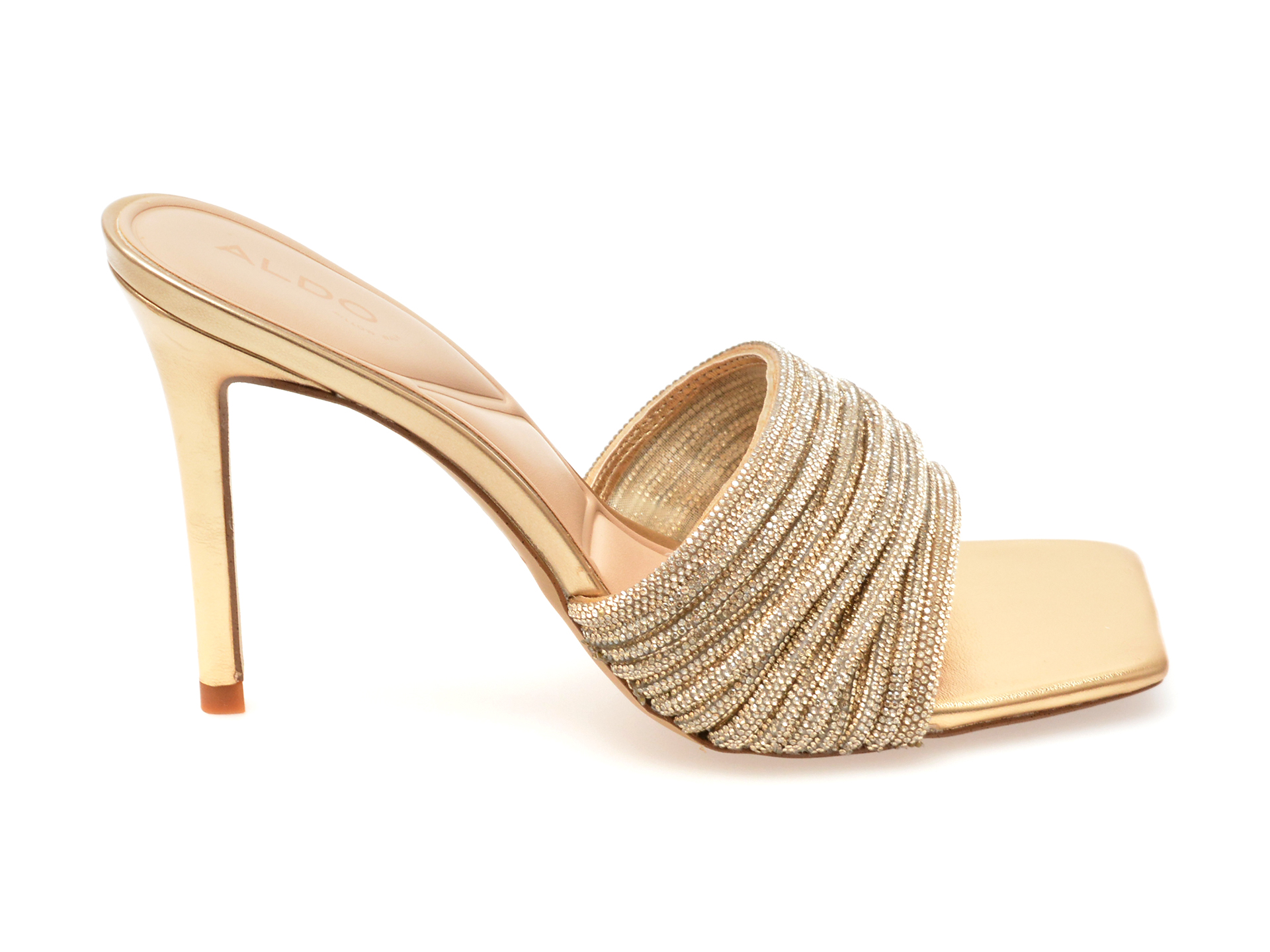 Papuci eleganti ALDO aurii, 13738915, din material textil