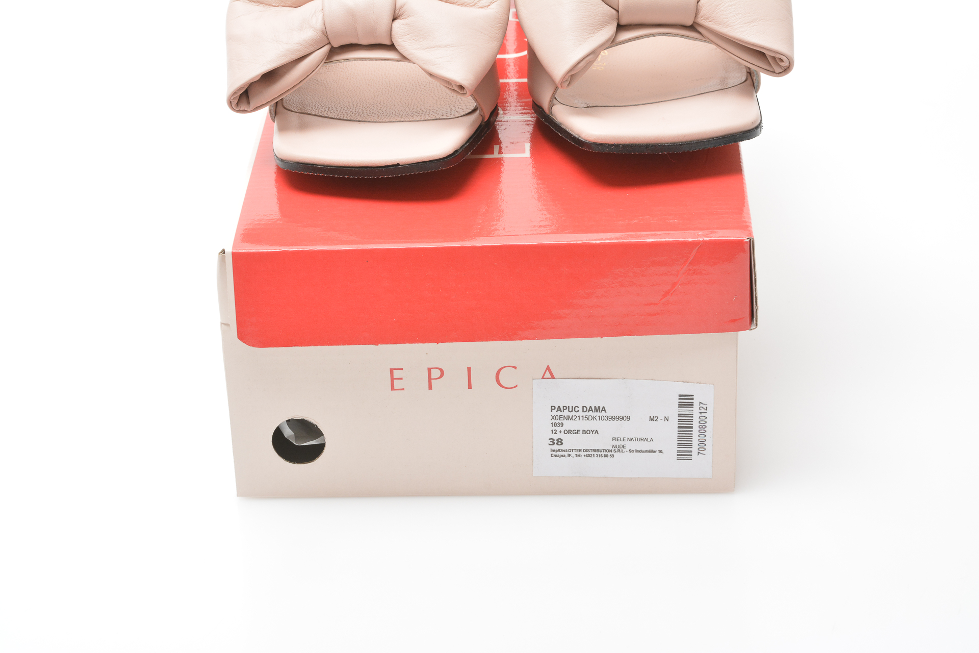 Papuci EPICA nude, 1039, din piele naturala 2022 ❤️ Pret Super tezyo.ro imagine noua 2022
