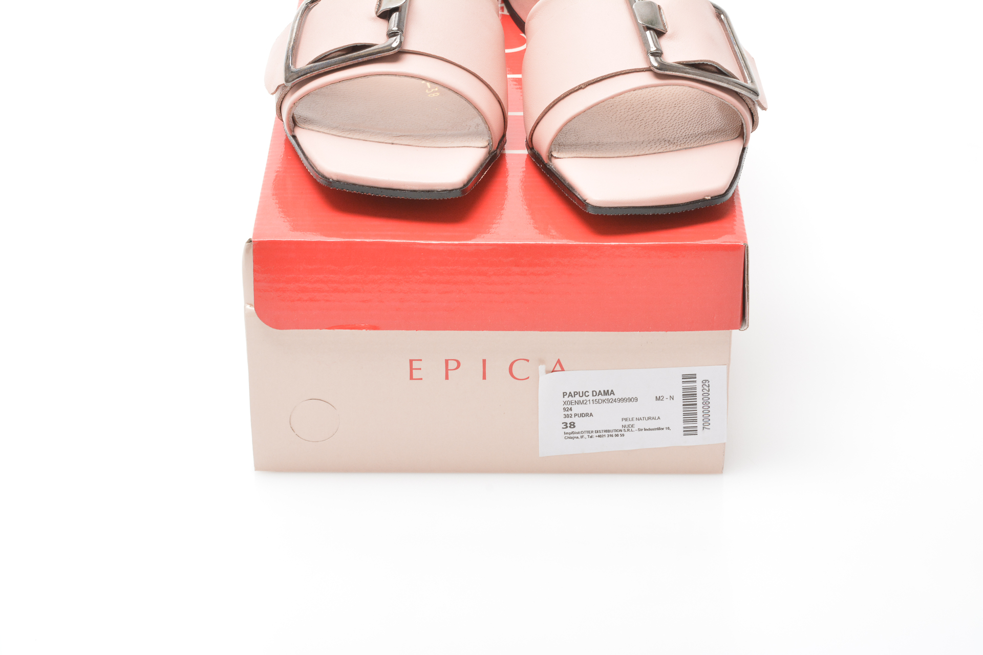 Papuci EPICA nude, 924, din piele naturala Epica imagine noua