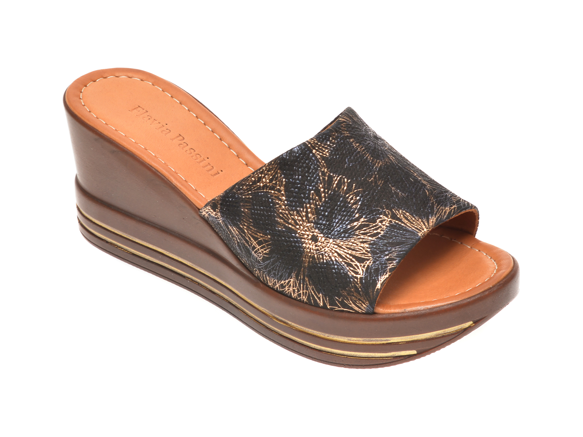 Papuci FLAVIA PASSINI negri, 1181513, din piele naturala