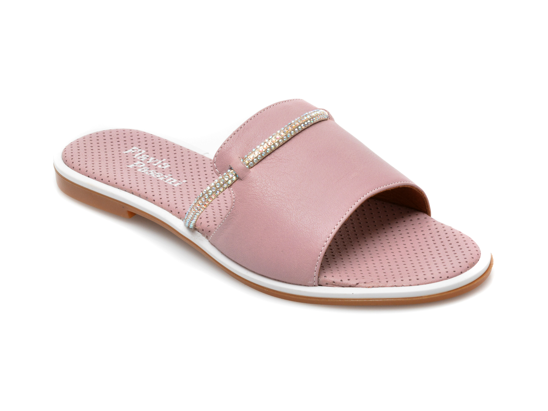 Papuci FLAVIA PASSINI roz, KSC2111, din piele naturala