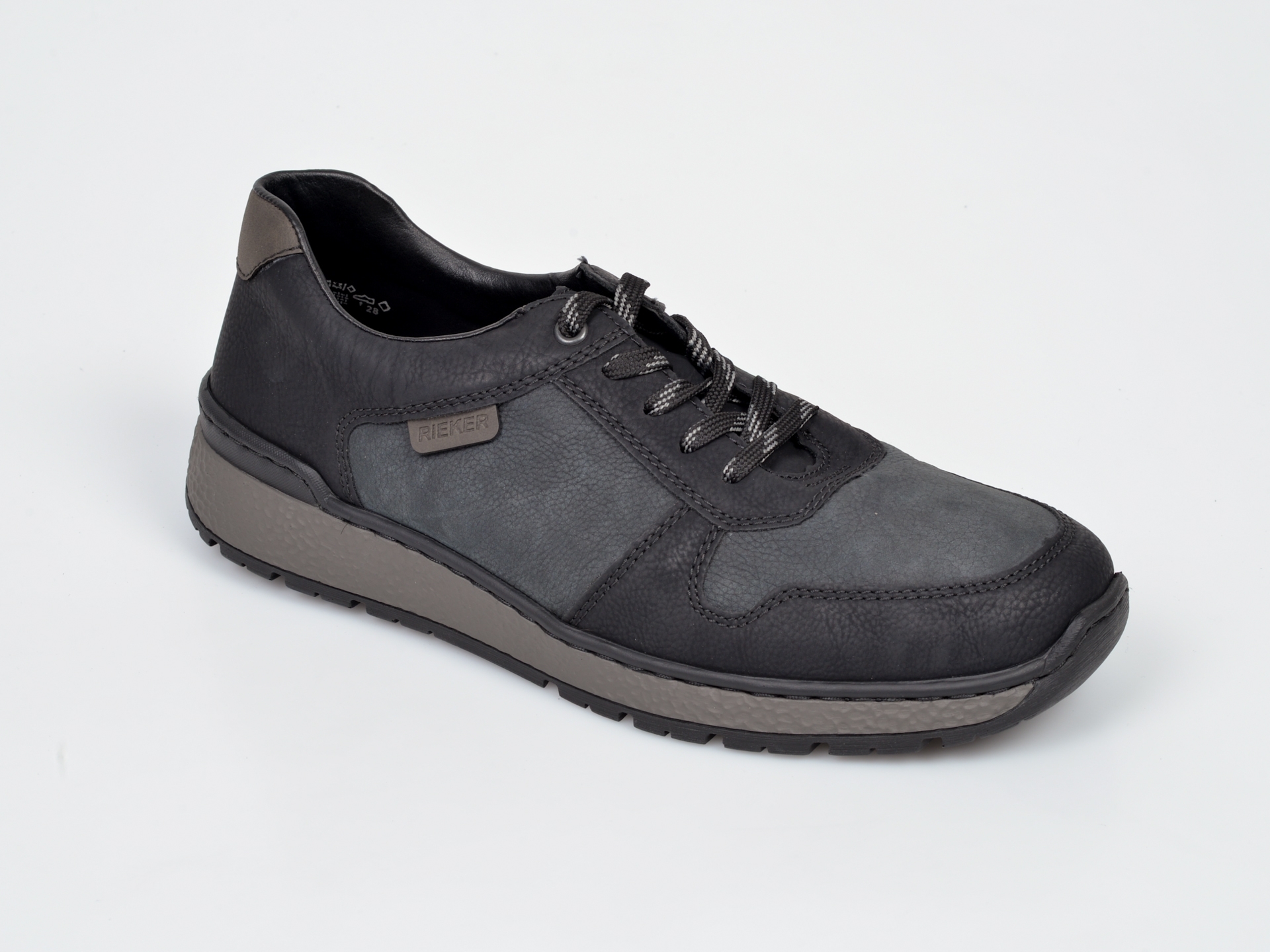 Pantofi RIEKER negri, B9014 din piele ecologica
