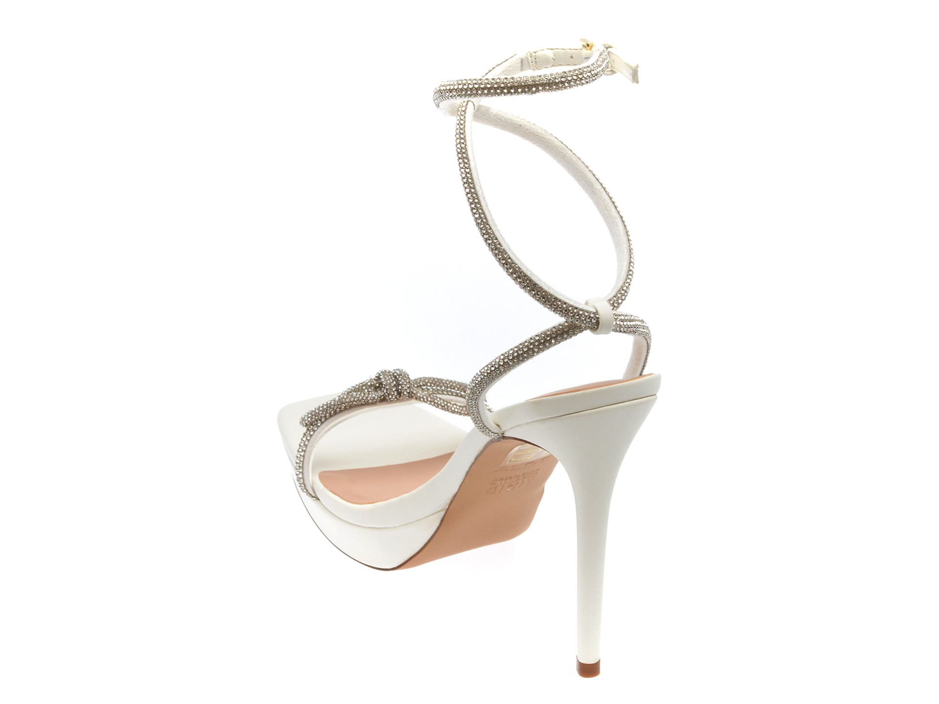 Sandale ALDO albe, DOMENICA100, din material textil /femei/sandale imagine noua