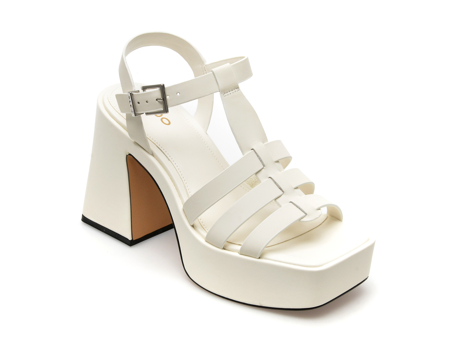 Sandale ALDO albe, JENI100, din piele naturala /femei/sandale imagine noua