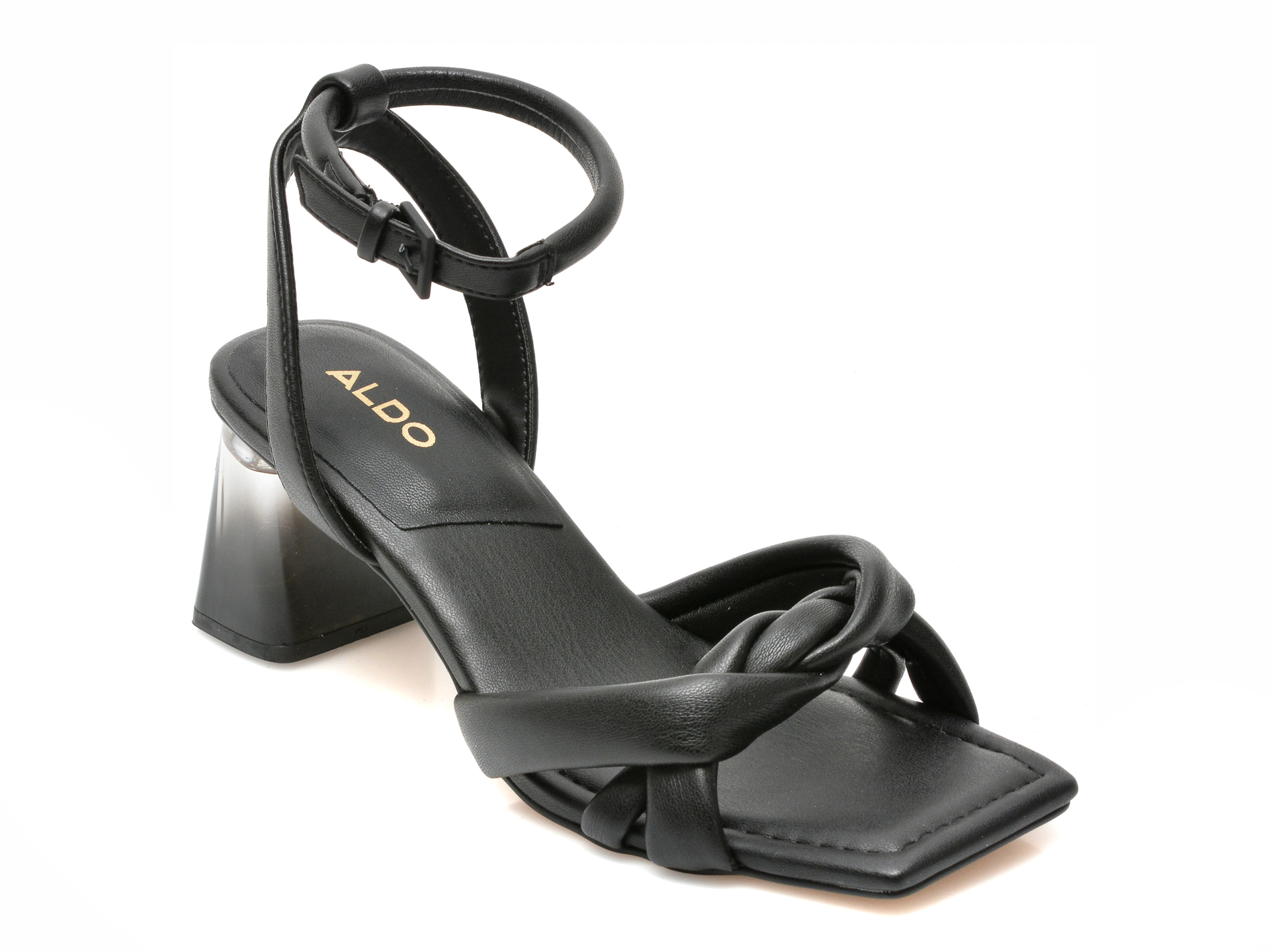Sandale ALDO negre, BUBBLE001, din piele ecologica