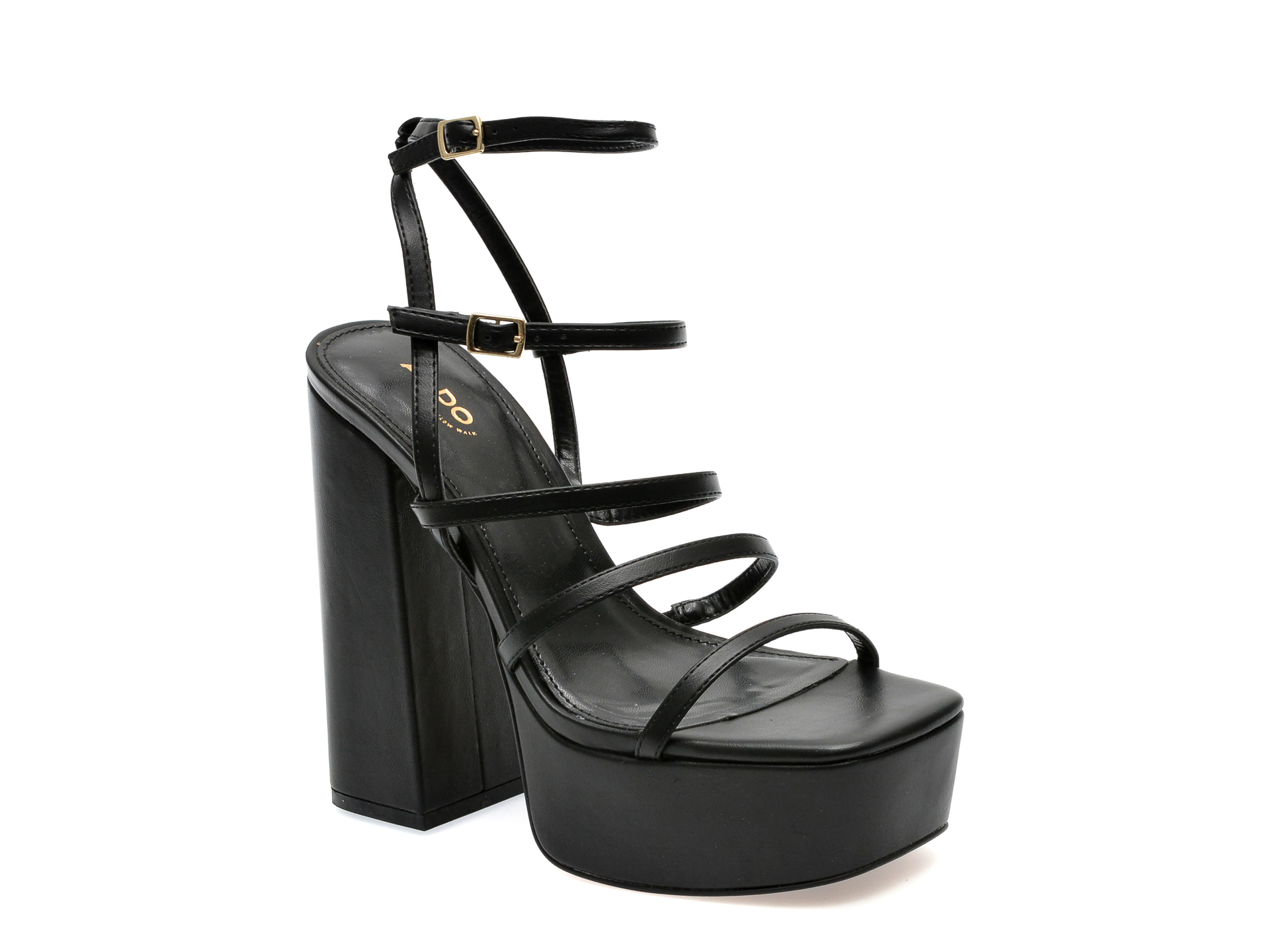 Sandale ALDO negre, DARLING001, din piele ecologica /femei/sandale imagine noua