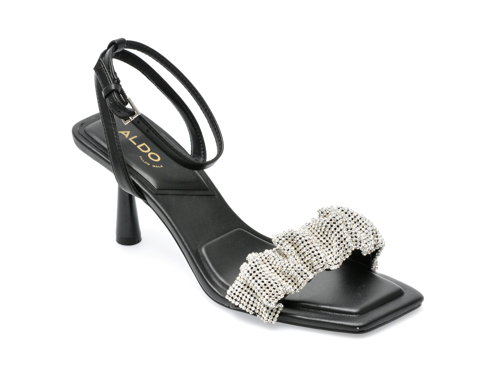 Sandale ALDO negre, FLORIA001, din material textil si piele ecologica /femei/sandale imagine noua