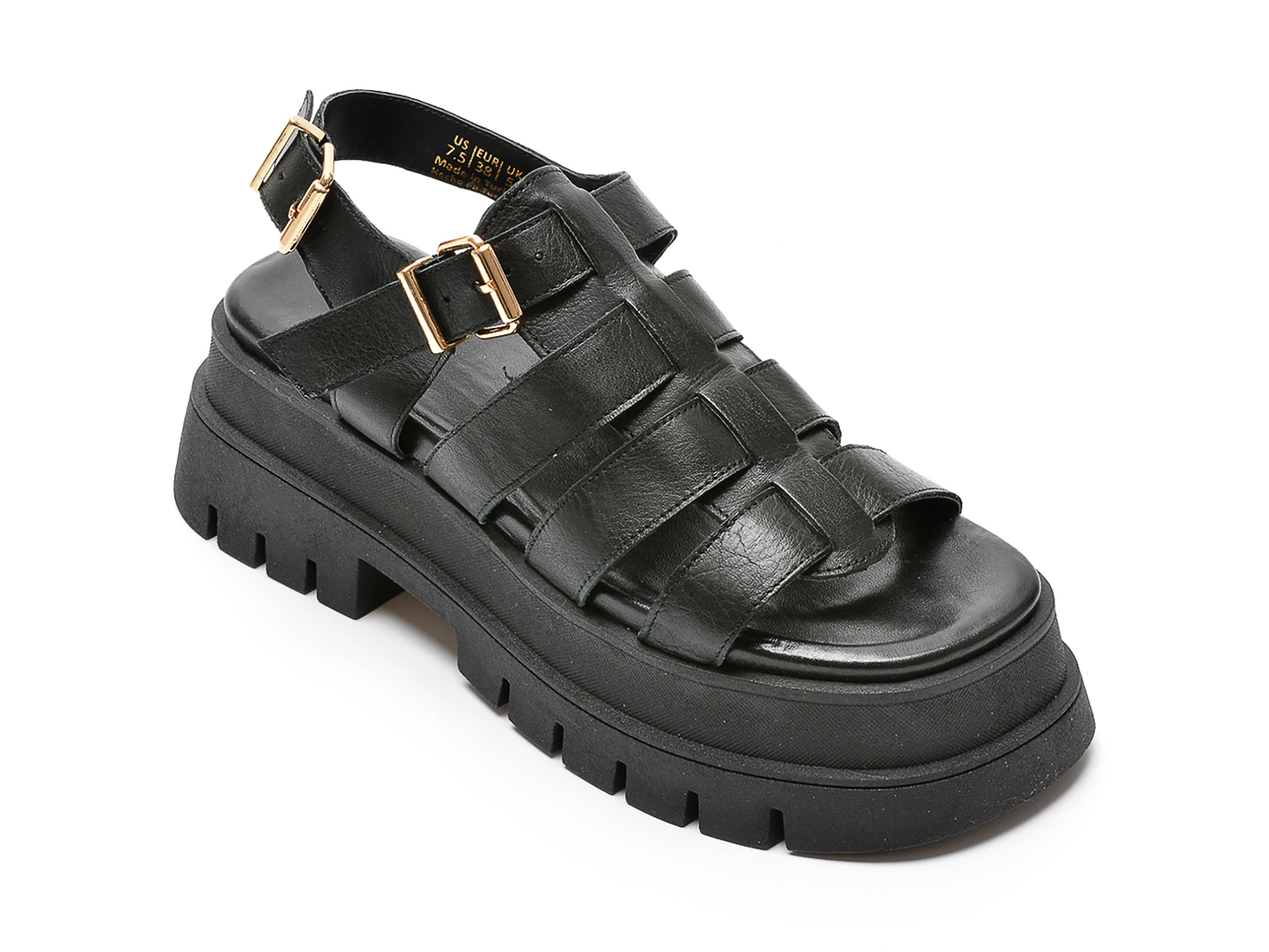 Sandale ALDO negre, VELMA001, din piele naturala /femei/sandale imagine noua