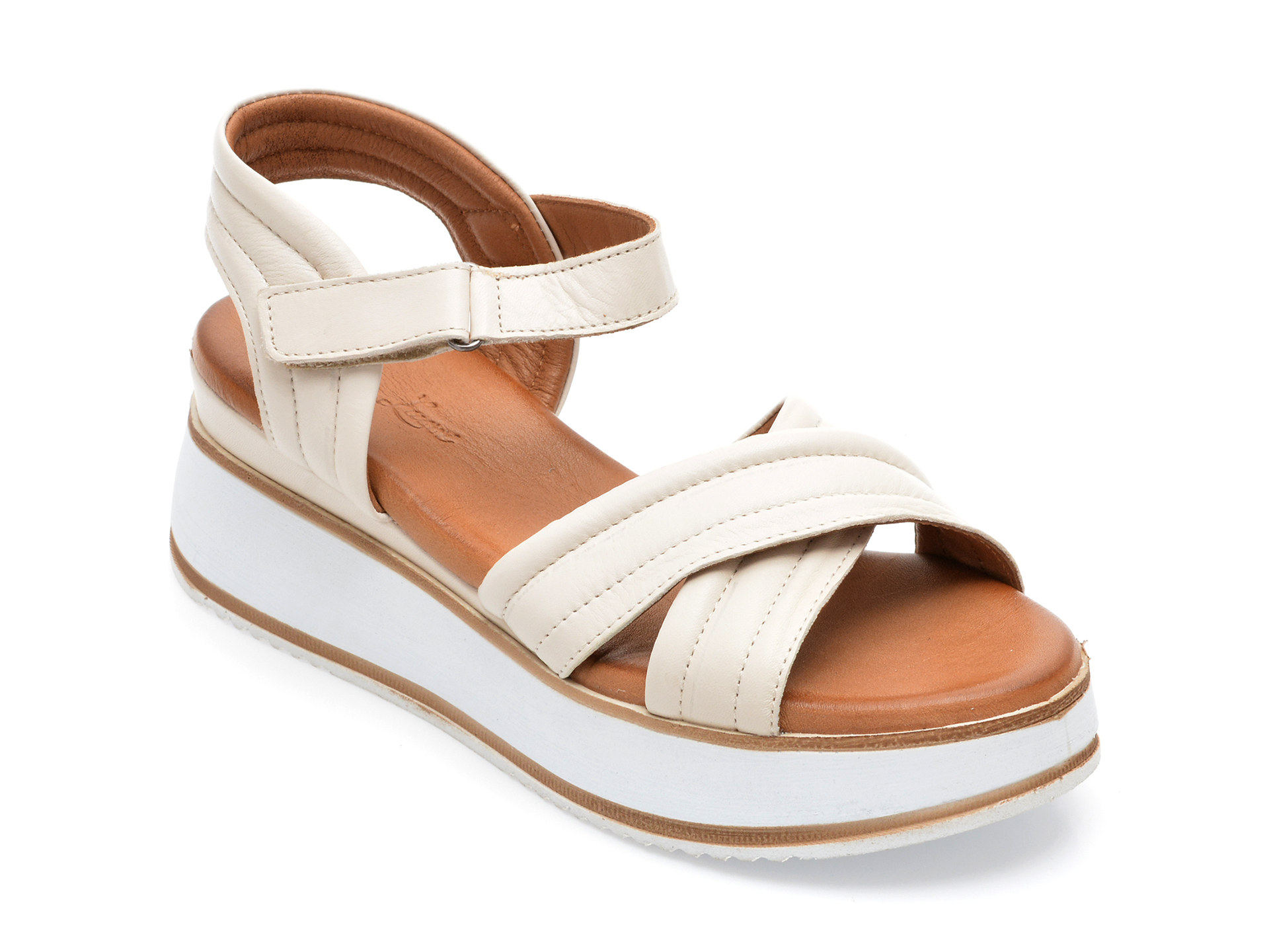 Sandale ANNA LUCCI albe, 1200, din piele naturala /femei/sandale imagine noua