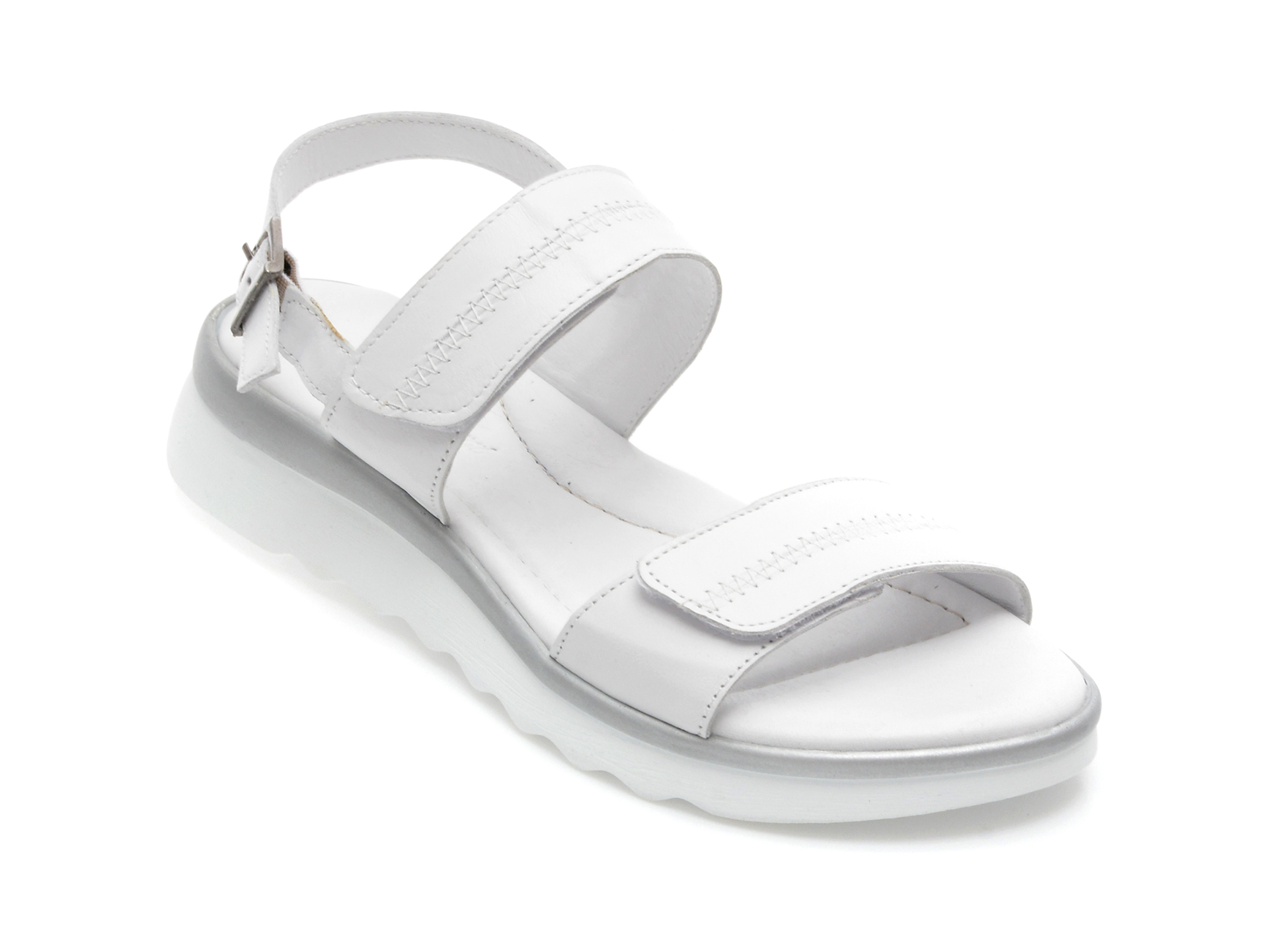 Sandale ANNA LUCCI albe, 4516, din piele naturala