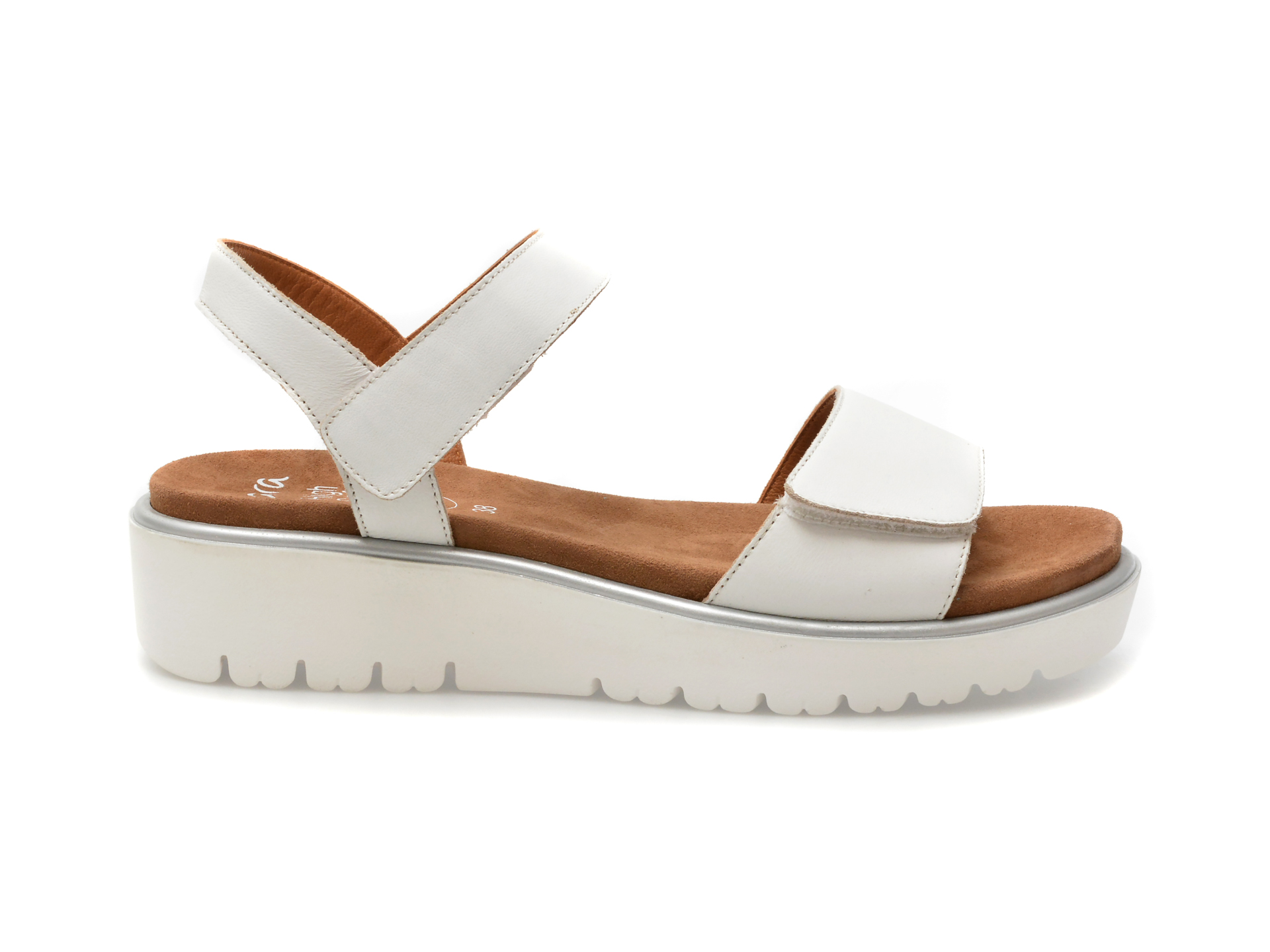 Sandale ARA albe, 33518, din piele naturala