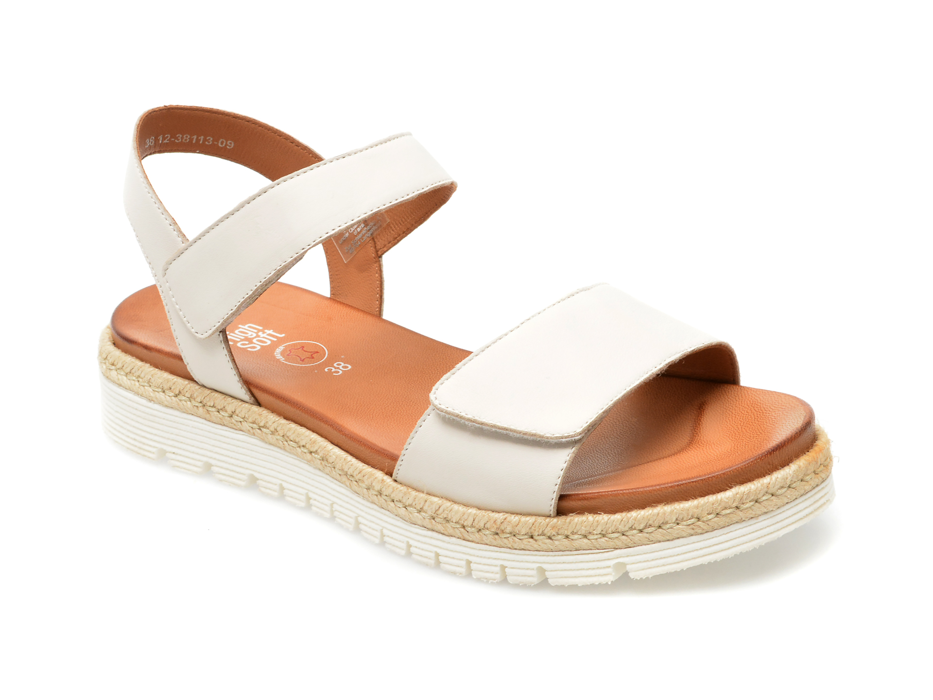 Sandale ARA albe, 38113, din piele naturala /femei/sandale imagine noua