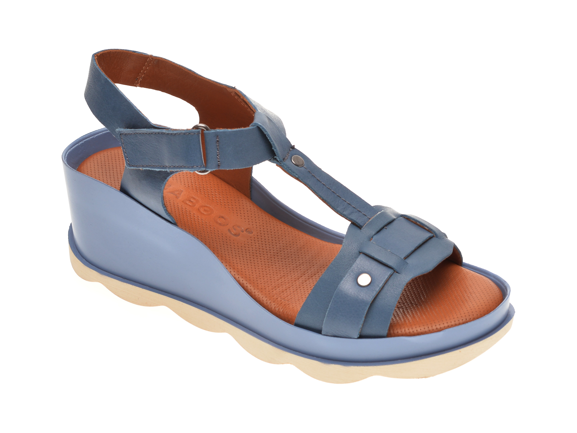 Sandale BABOOS albastre, 0502, din piele naturala
