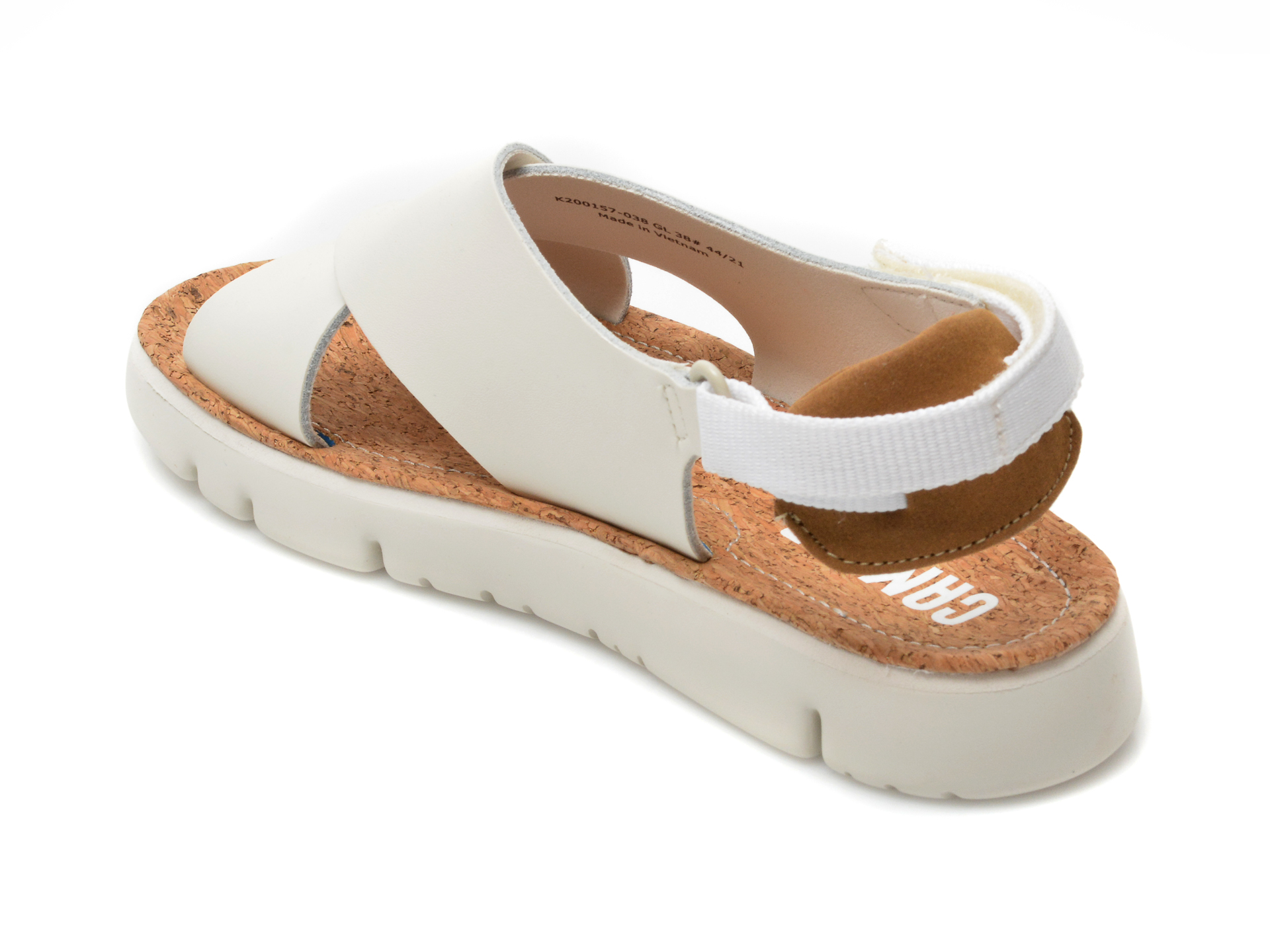 Sandale CAMPER albe, K200157, din piele naturala /femei/sandale imagine noua