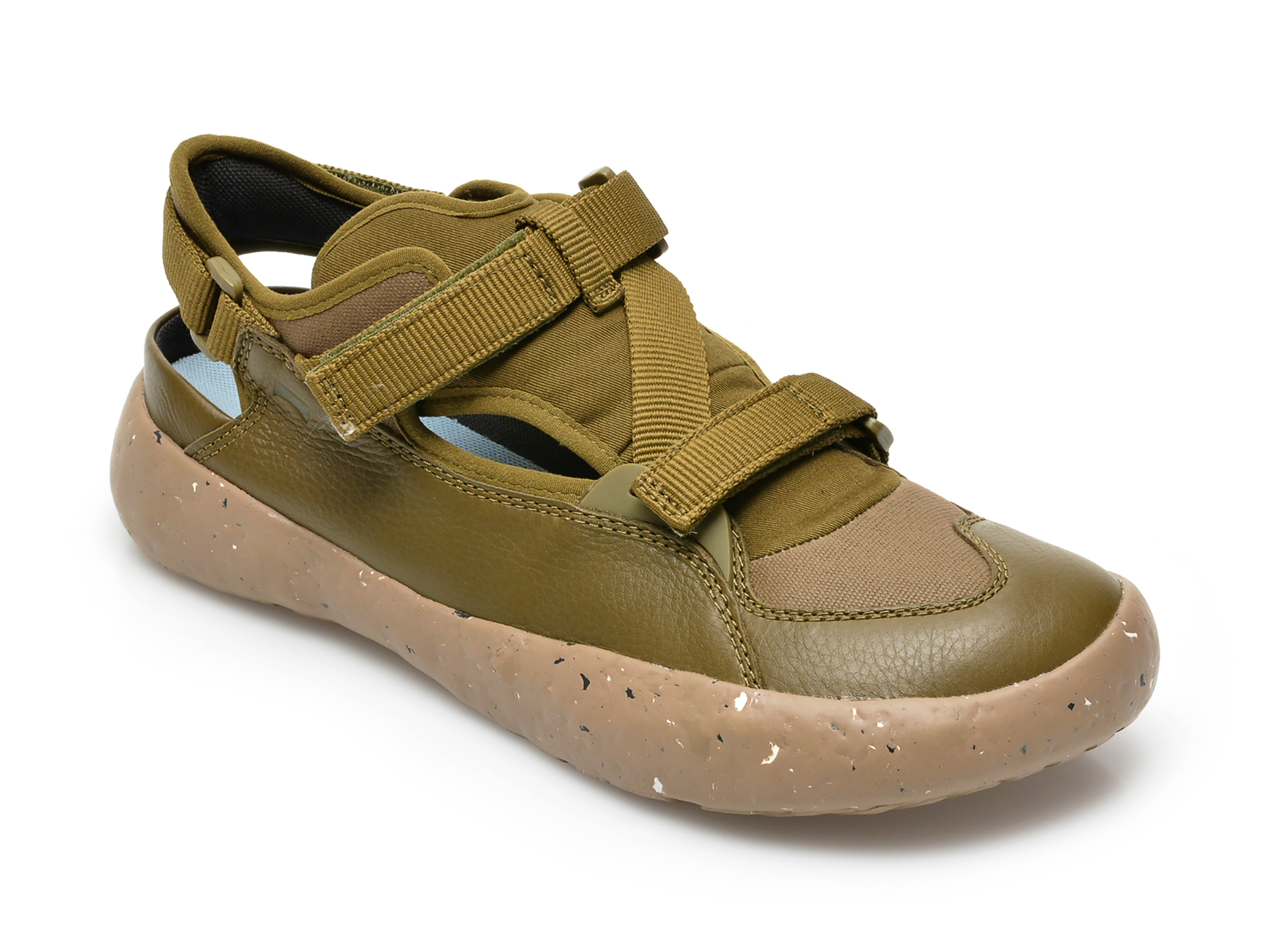 Sandale CAMPER kaki, K100801, din material textil si piele naturala Camper imagine noua 2022