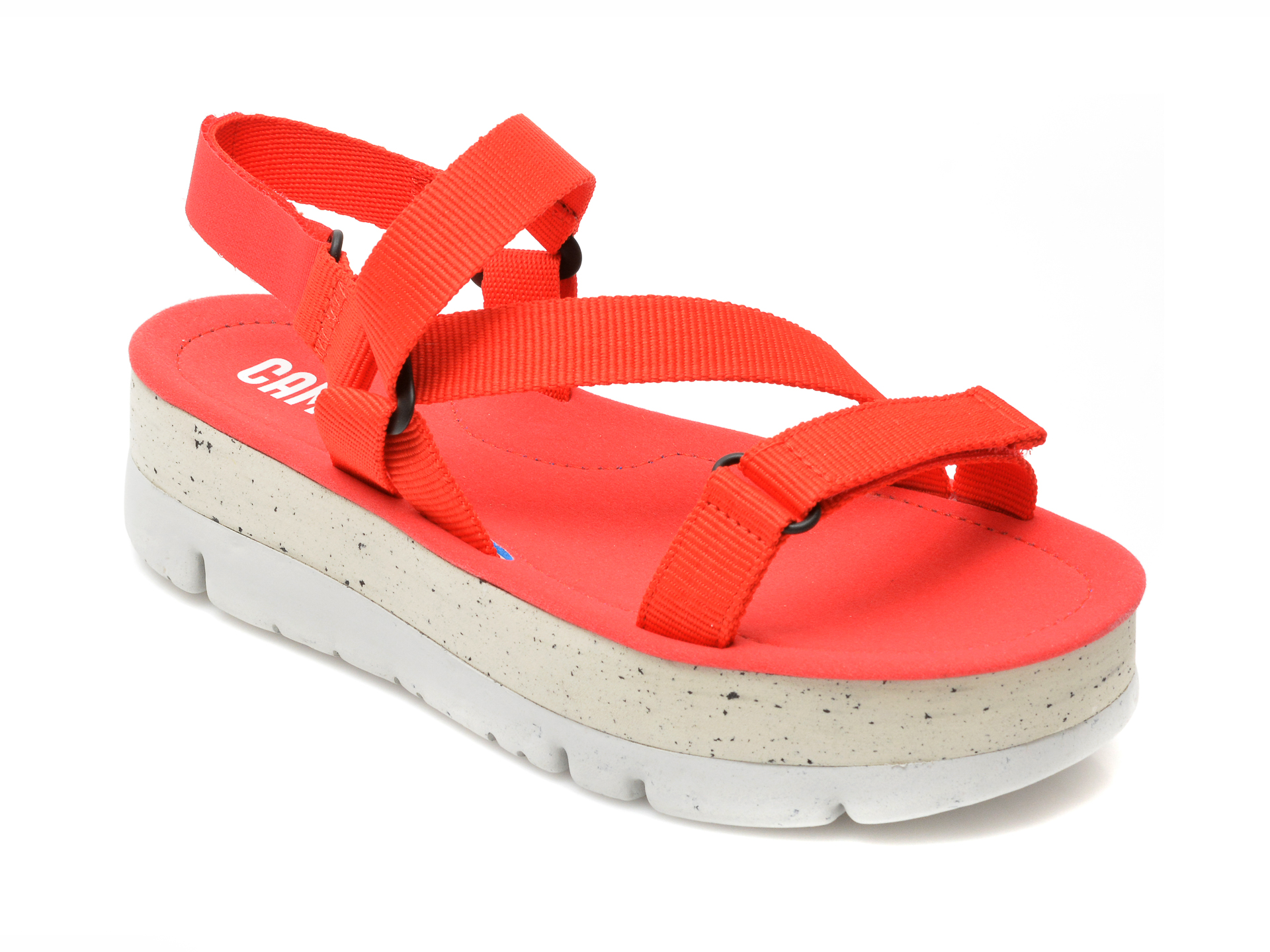 Sandale CAMPER rosii, K201330, din material textil /femei/sandale imagine noua