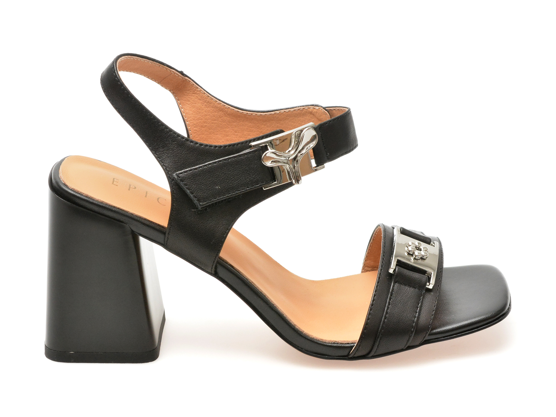 Sandale Casual EPICA negre, S32A, din piele naturala image5