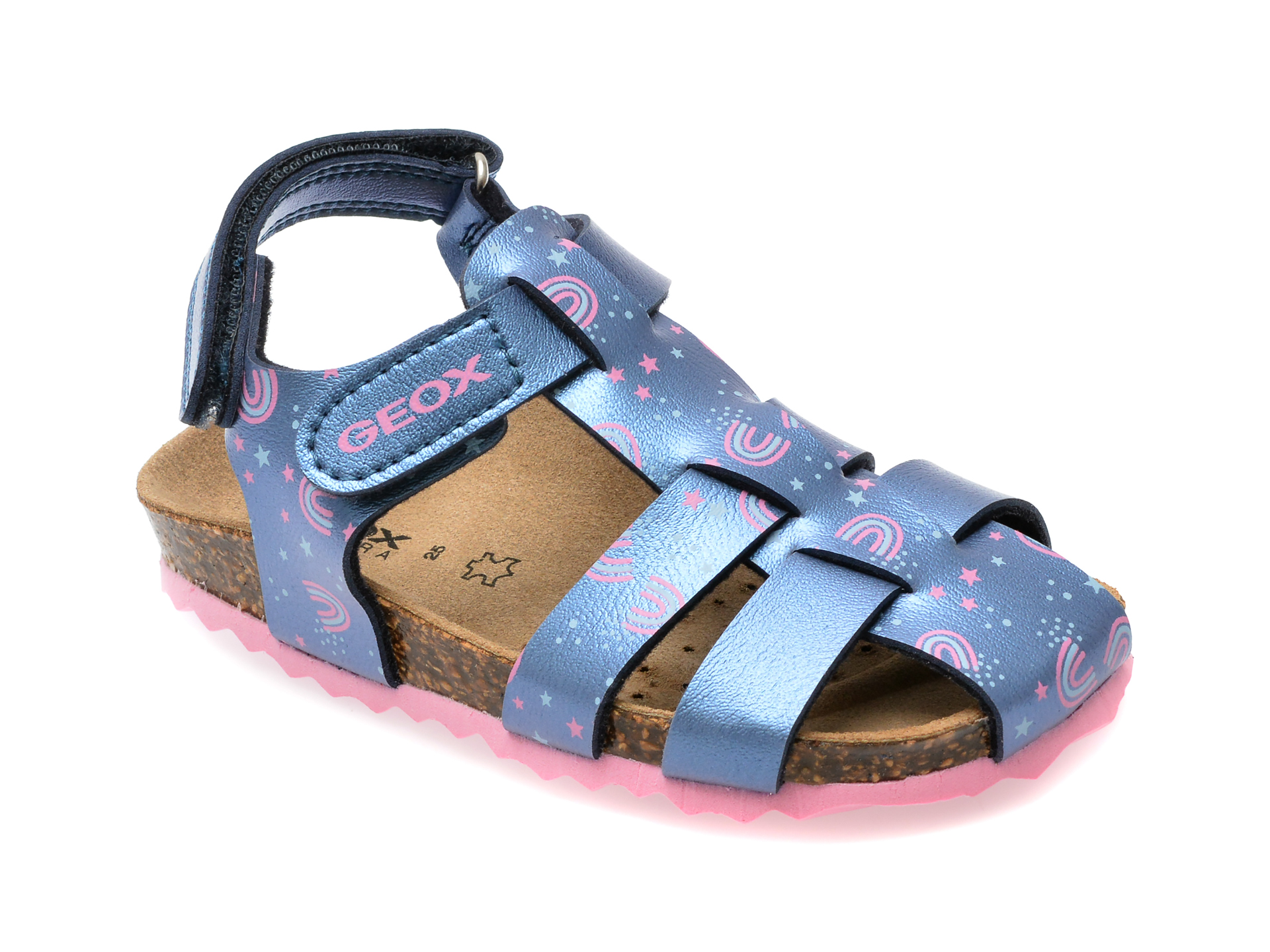 Sandale casual GEOX bleumarin, B452RA, din piele ecologica