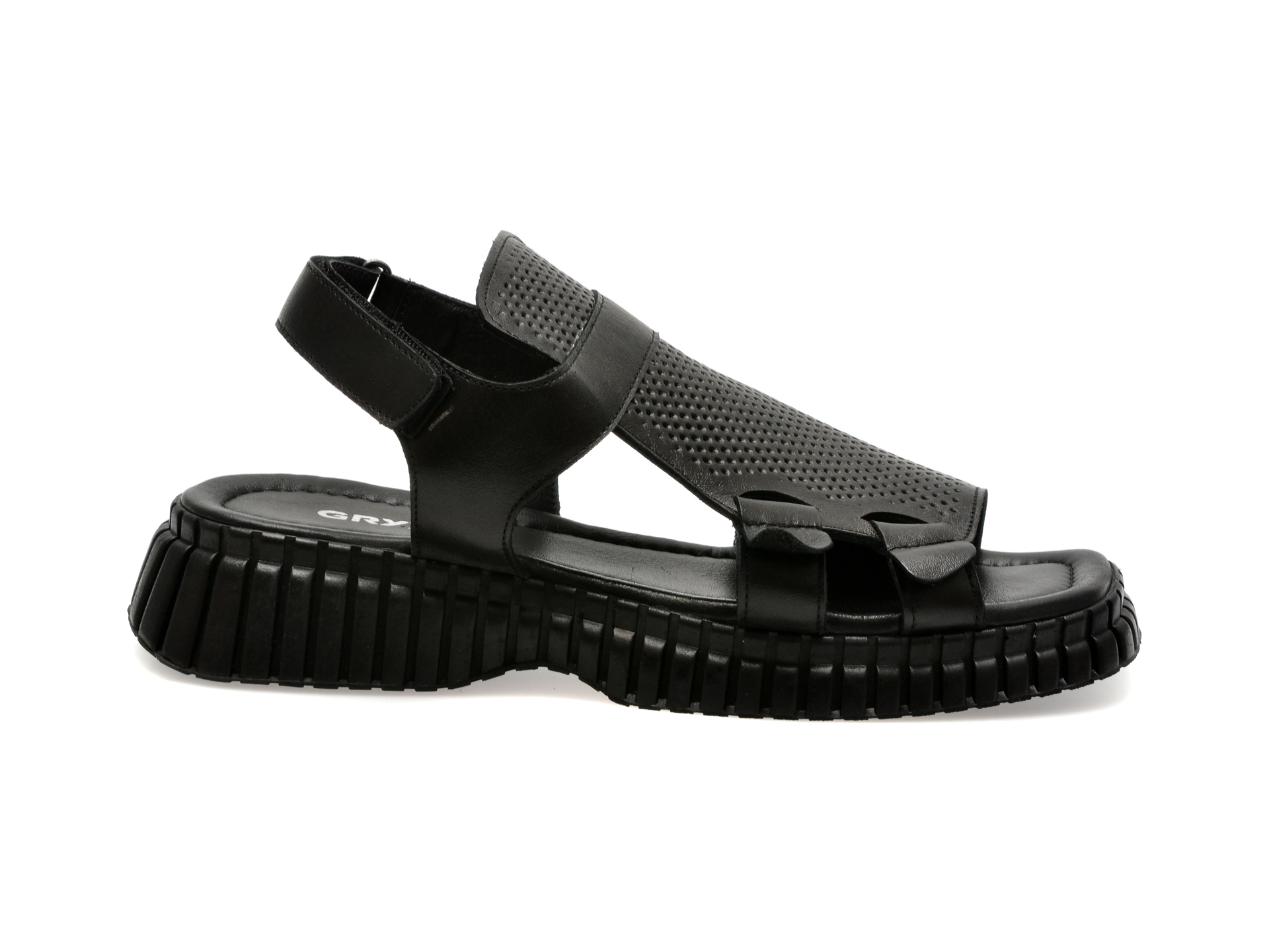 Sandale casual GRYXX negre, 220565, din piele naturala