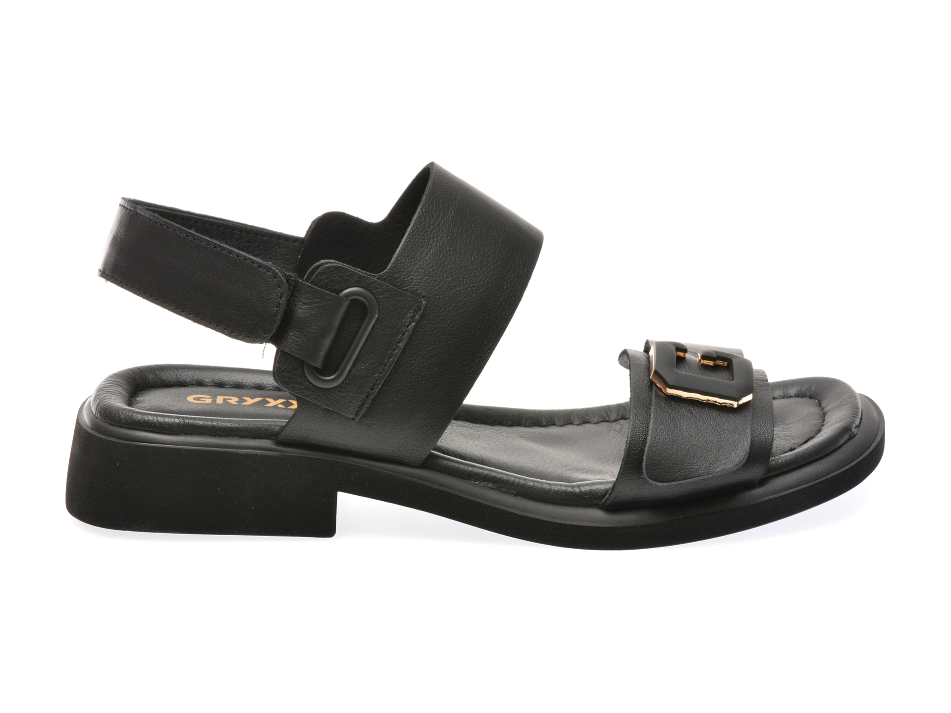 Sandale casual GRYXX negre, 321017, din piele naturala