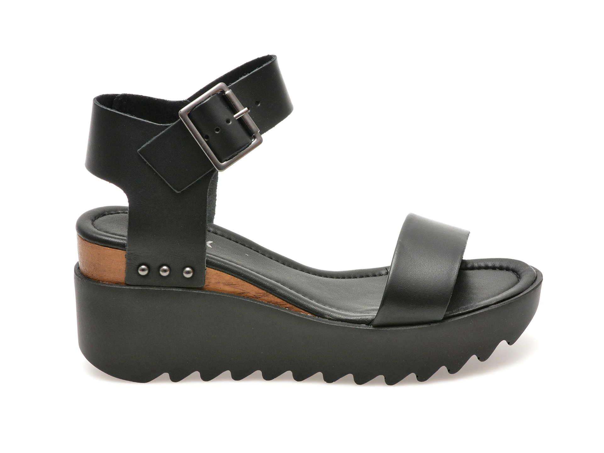 Sandale casual GRYXX negre, 353001, din piele naturala