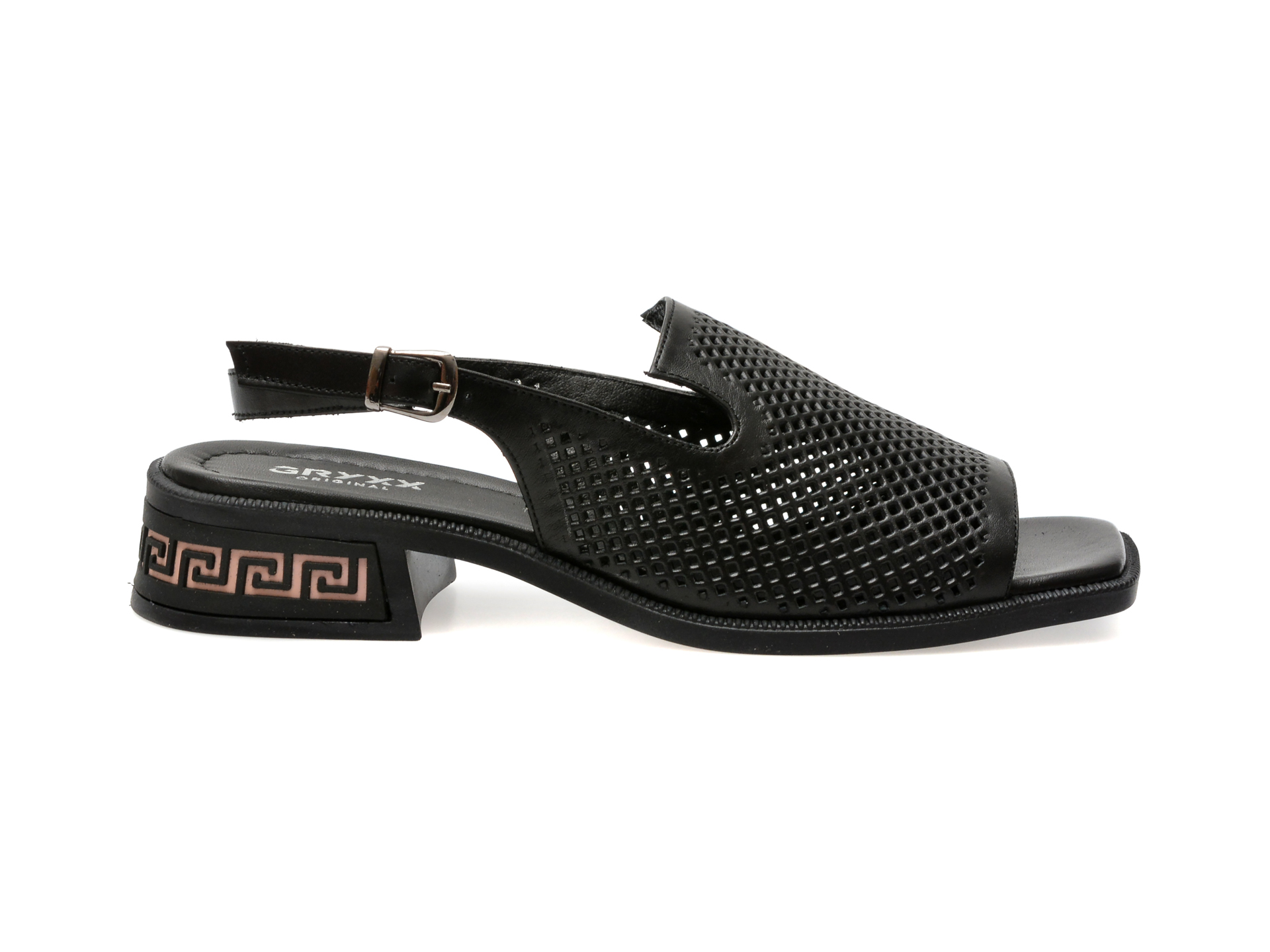 Sandale casual GRYXX negre, 609106, din piele naturala