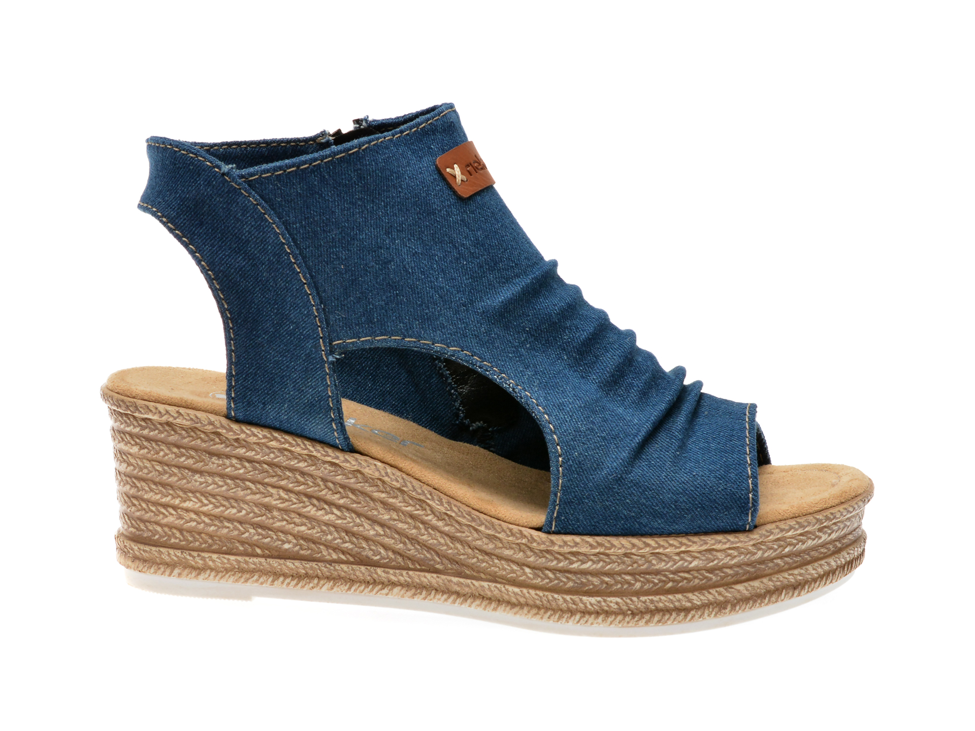 Sandale casual RIEKER albastre, 68791, din material textil